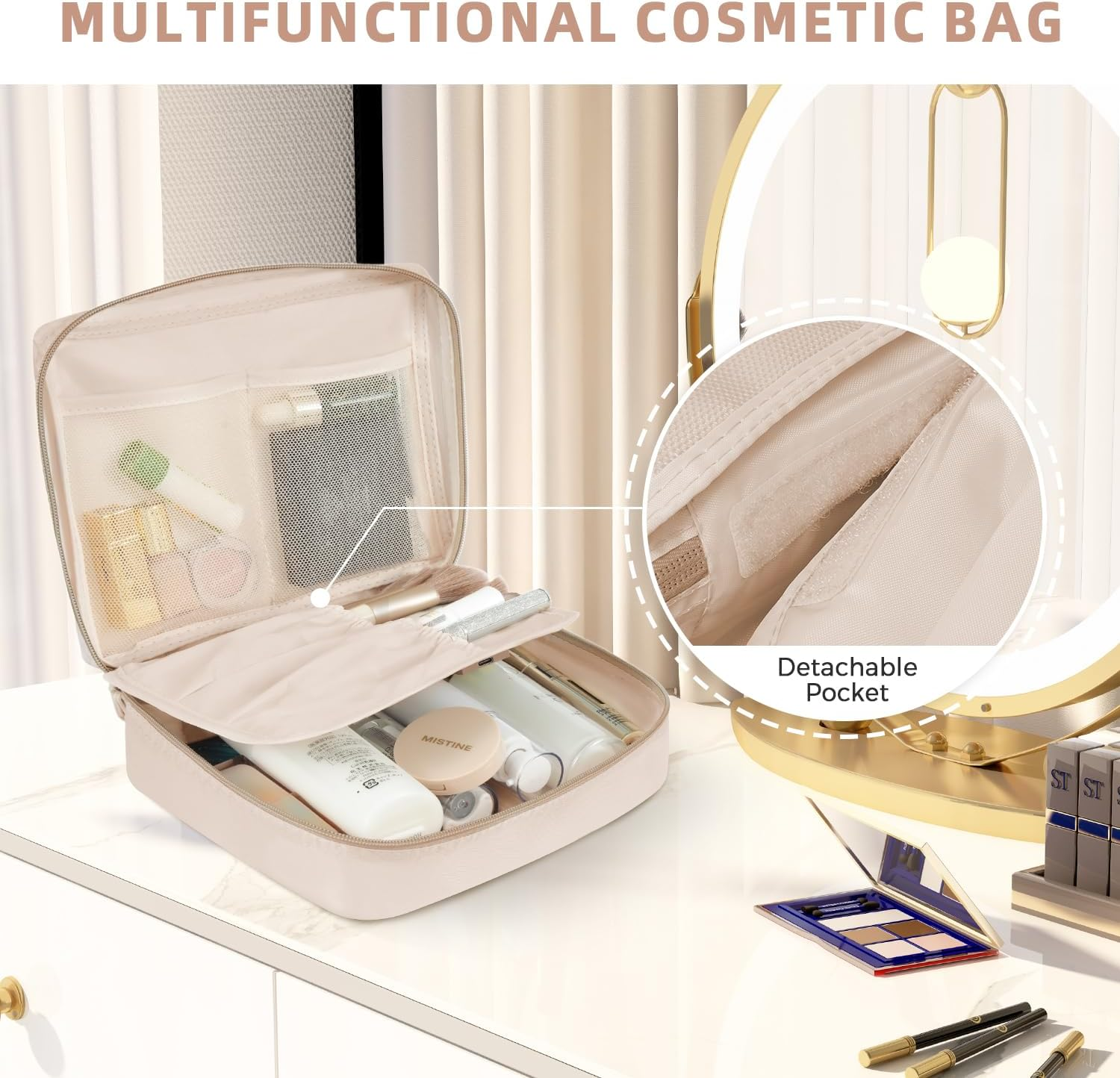 BAGAIL 8 Set Packing Cubes, Lightweight Travel Luggage Organizers with Shoe Bag, Toiletry Bag & Laundry Bag (Beige) image number 2