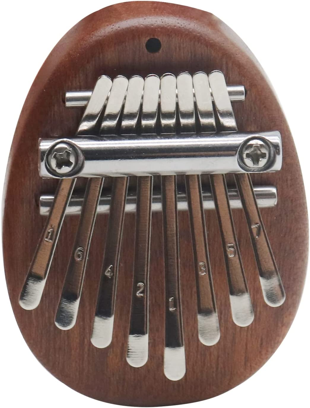 8 Key Mini Kalimba Worthplanet Mini Thumb Piano Portable Wooden Finger Piano with Black Lanyard Musical Instrument for Kids Adult Beginners W150011 (Teardrop-Shaped) image number 1