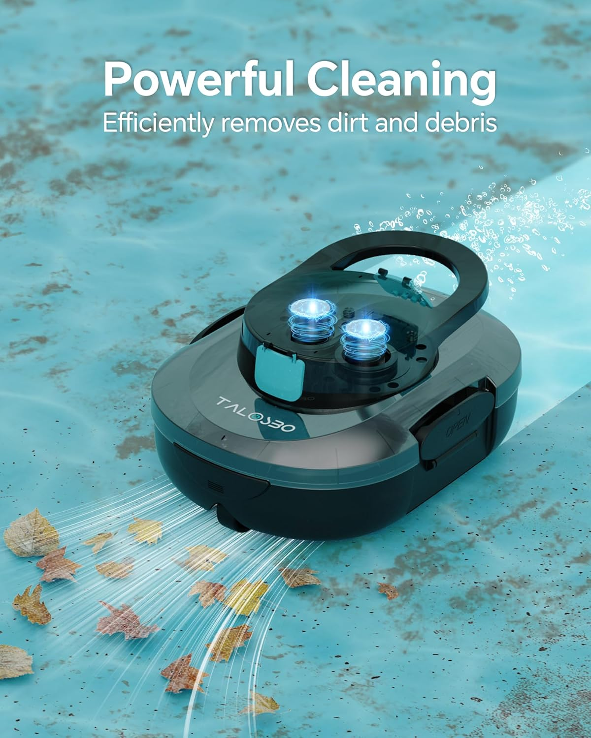 Pleco S1 Cordless Robotic Pool Cleaner with 75-80Mins Runtime, Small Pool Vacuum for Above-Ground Pools up to 60㎡, Lightweight, Auto-Parking, Black image number 5