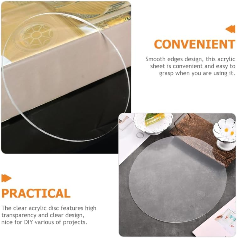 COHEALI 20Cm Acrylic round Disc 3Mm Thick Clear Plastic Circle Sheet for Craft Projects DIY Display Signage Cutting image number 2