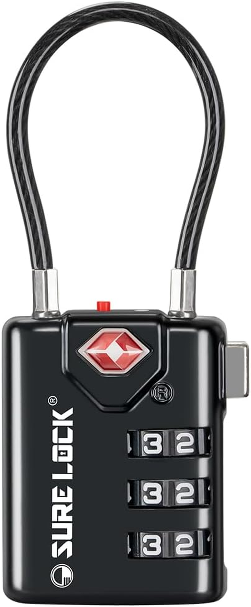 TSA Compatible Travel Luggage Locks, Inspection Indicator, Easy Read Dials - 1, 2 & 4 Pack (Large, Black 8 Pack)