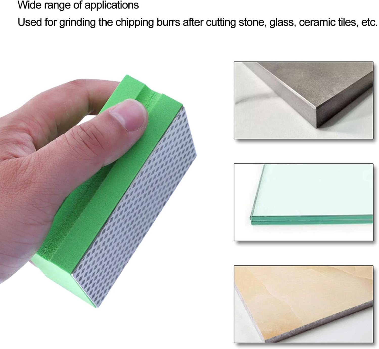 4Pcs Diamond Hand Polishing Pads for Sanding Ceramics Glass Tile Concrete Stone Marble Granite, 60# 100# 200# 400# image number 1