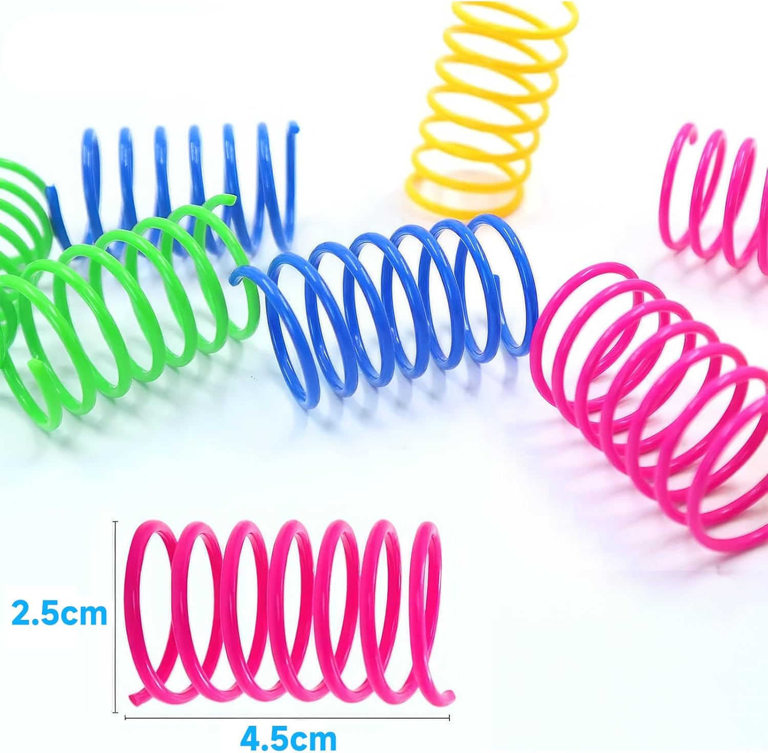 RTRTGS Pack of 16 Cat Spring Toys, Plastic Spiral Springs, Spiral Cat Toy, Toy Spiral Springs, Novelty Pet Toy, Colourful Spiral Springs, Spring Spiral for Cats image number 2