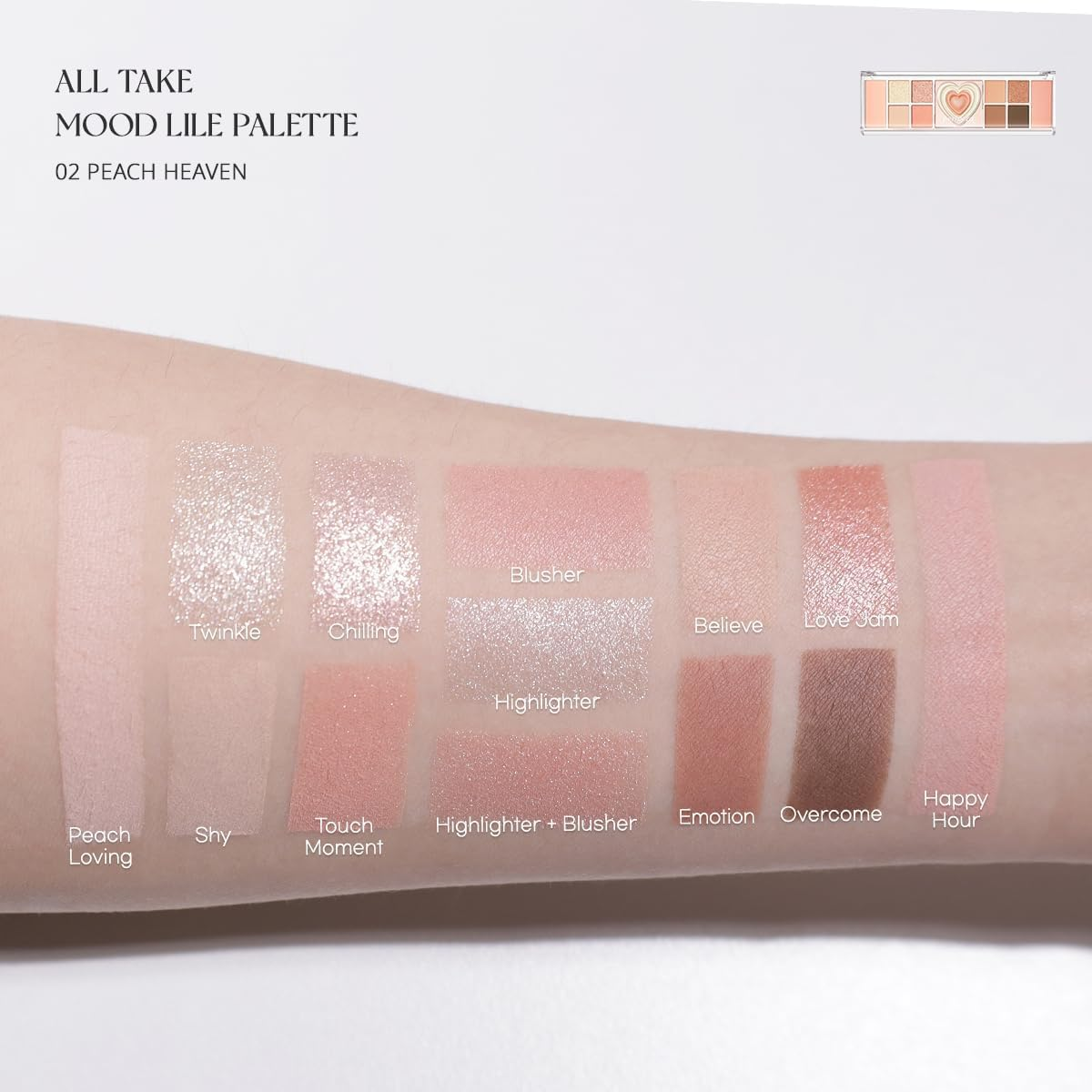 Peripera Peritage Collection All Take Mood like Eye Palette, 02 Peach Heaven image number 6