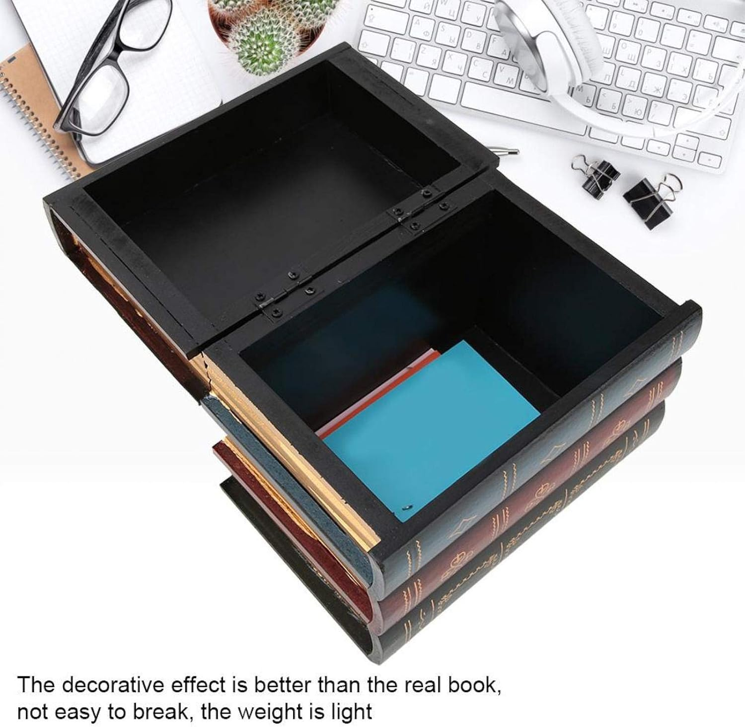 Decorative Fake Book Box, Exquisite Appearance Vintage Vintage Fake Book Box, for Photography Props Shelf Decoration(B Trumpet)