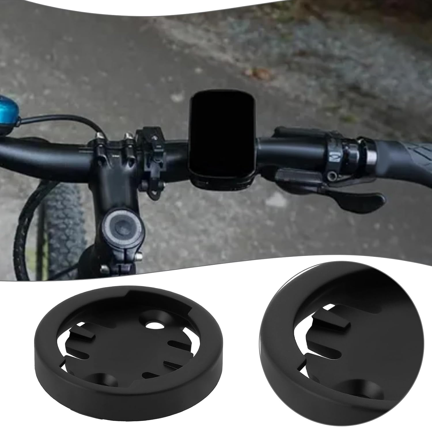 Ecsing 1PC Bike Handlebar Computer Mount for 31.8Mm Handlebars Compatible with Garmin Edge Compatible with Wahoo Elemnt 52.6X31.8X37.9Mm Black