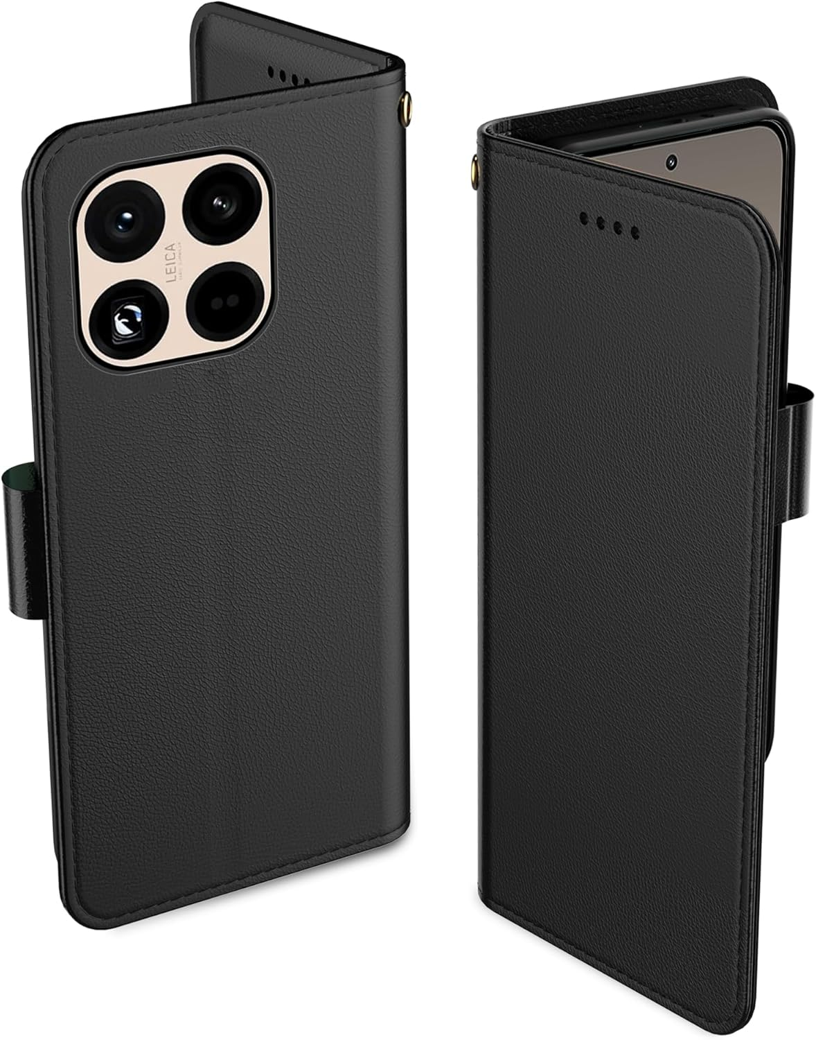 Aiziki for Xiaomi 15T Phone Case, Leather Flip Case with 3 Card Slots & Kickstand, Anti-Drop, Magnetic Closure, Compatible with Xiaomi 15T Case- Black