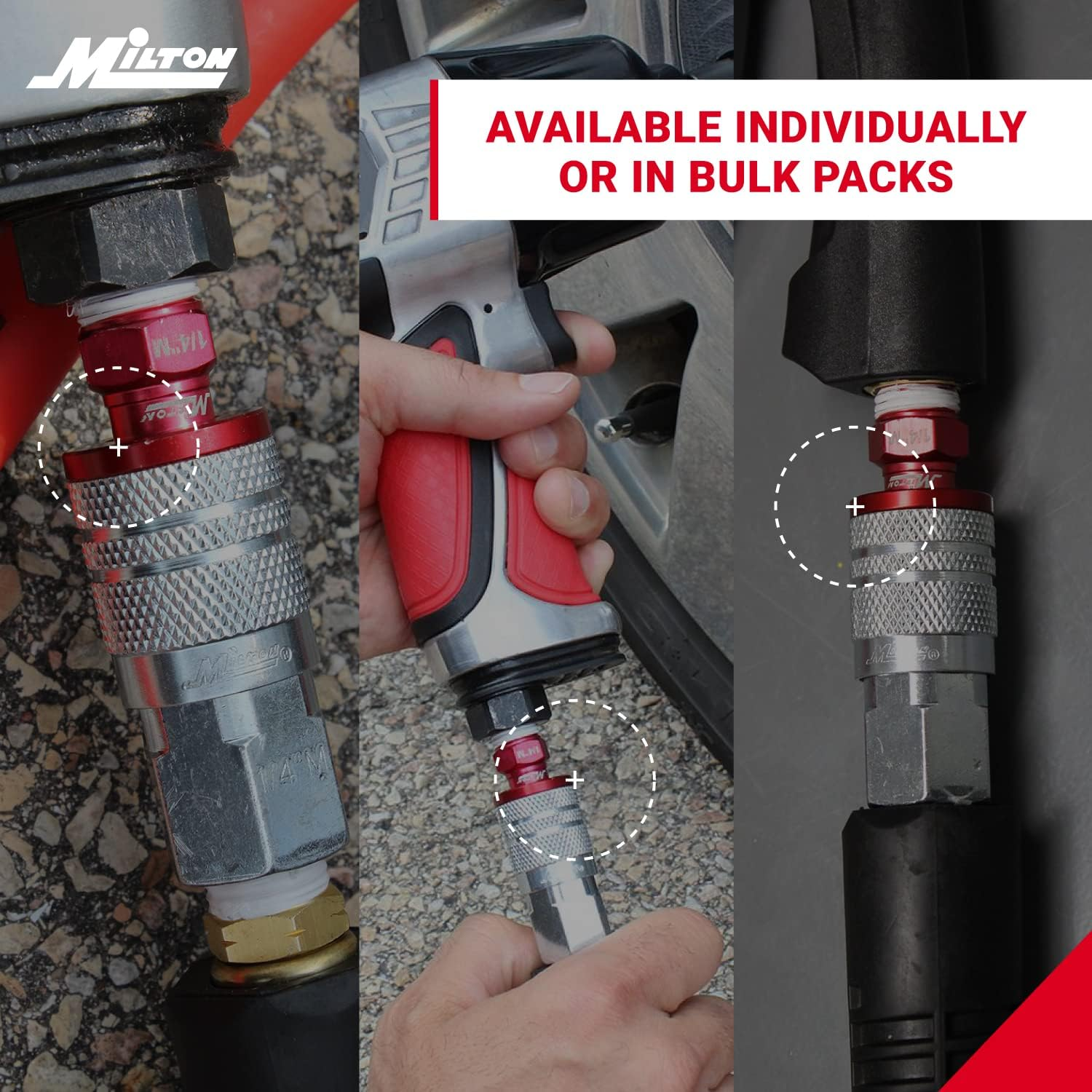 Milton S-303VKIT HIGHFLOWPRO Coupler & Plug Kit V-Style 1/4 NPT Purple - 3 Pieces image number 5