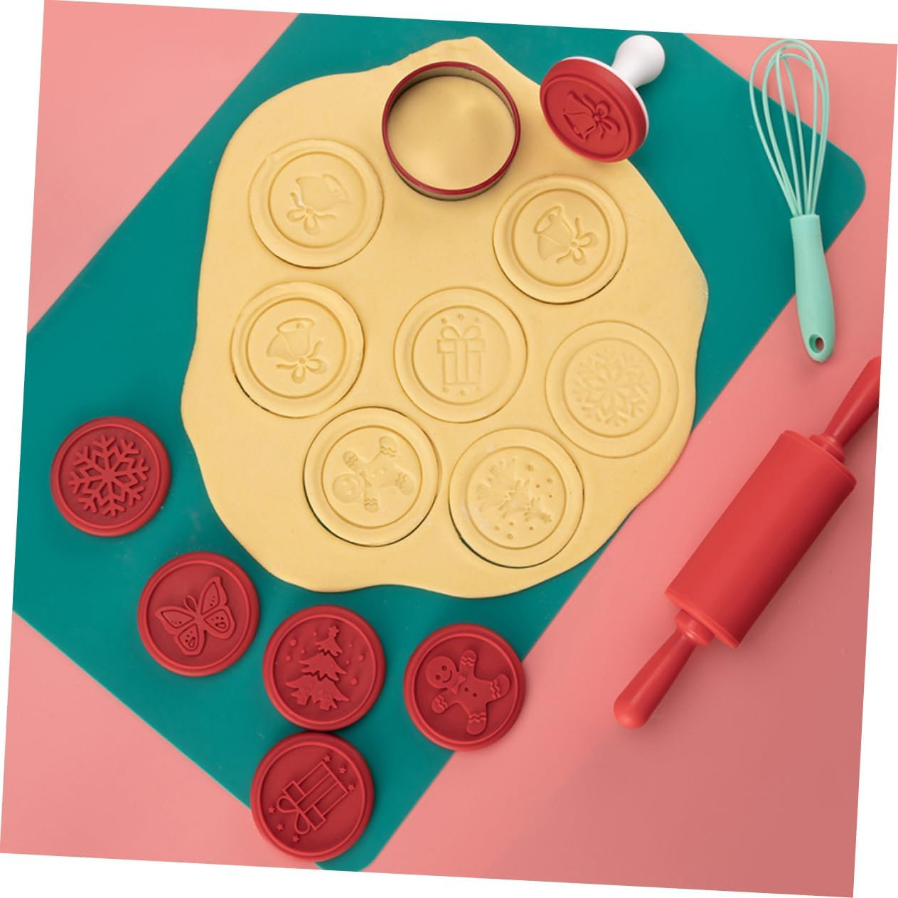 1Set Christmas Cookie Seal Molds Hand Press for Baking for Cookies Jelly and Fondants Food-Grade Safe Materials image number 5