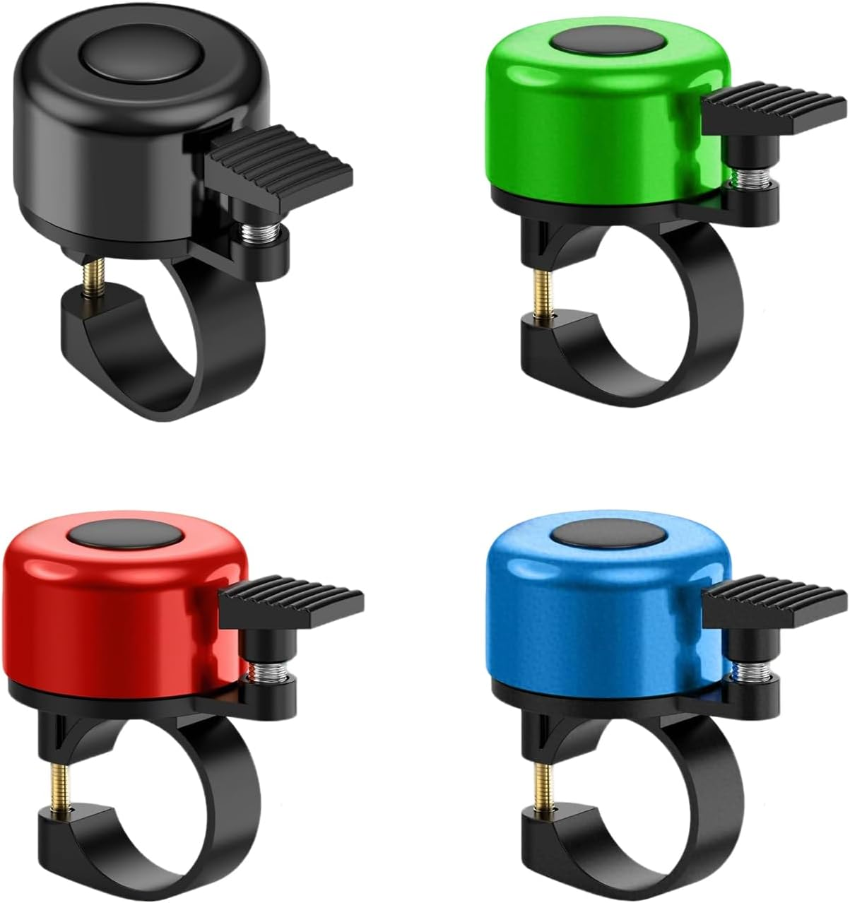 4 Pcs Bike Bell,Cycling Equipment,Bicycle Bell,Perfectly for Road/Mountain/Commuter Bikes. (Black, Blue, Red, Green image number 6