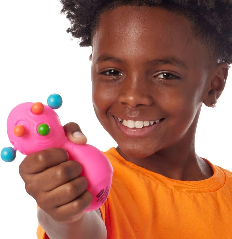 Needoh Panic Pete - Air-Filled Sensory Stress Toy, Squeeze to Pop Eyes, Nose, and Ears, Fun for All Ages, 4 Assorted Bright Colours, Ideal for Stress Relief and Focus image number 2