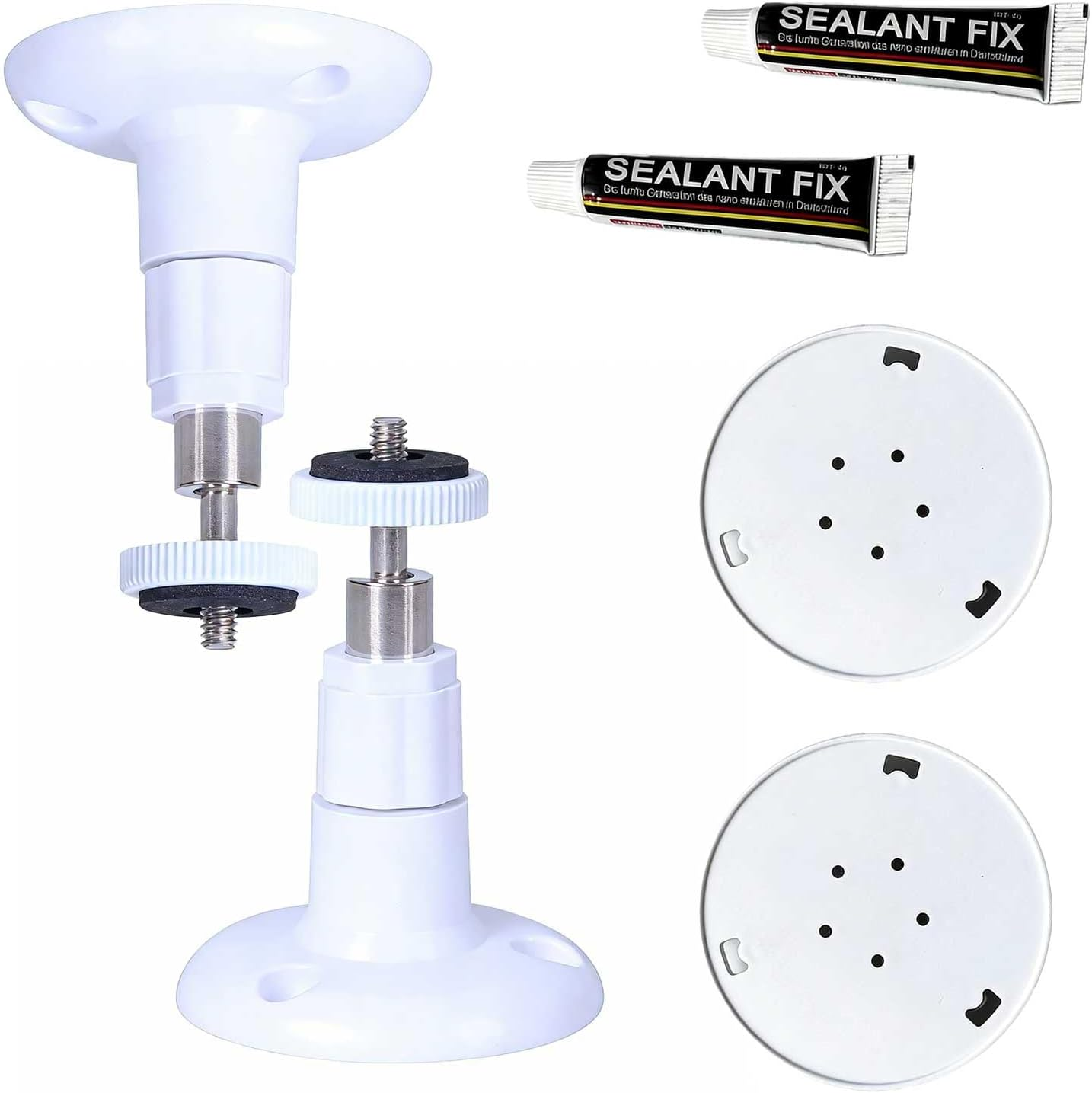 2 Pcs Adhesive Ring Camera Stand, 360-Degree Adjustable Wall-Mounted Installation, Screw-Free and Drill-Free Adhesive Installation, for Ring Indoor Cameras and Rings Outdoor Camera (White)