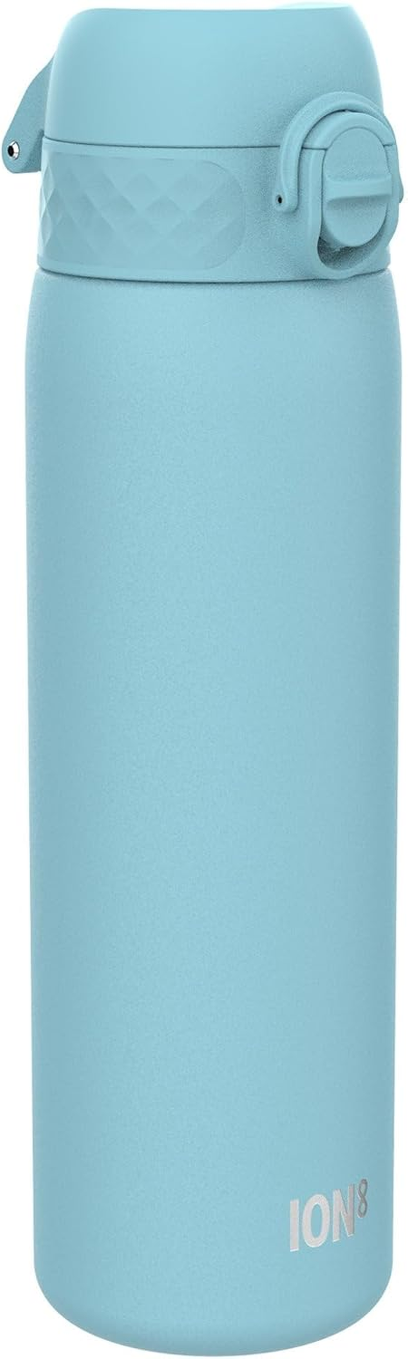 Ion8 Steel Water Bottle, 600 Ml/20 Oz, Leak Proof, Easy to Open, Secure Lock, Hygienic Flip Cover, Fits Cup Holders, Carry Handle, Durable, Carbon Neutral
