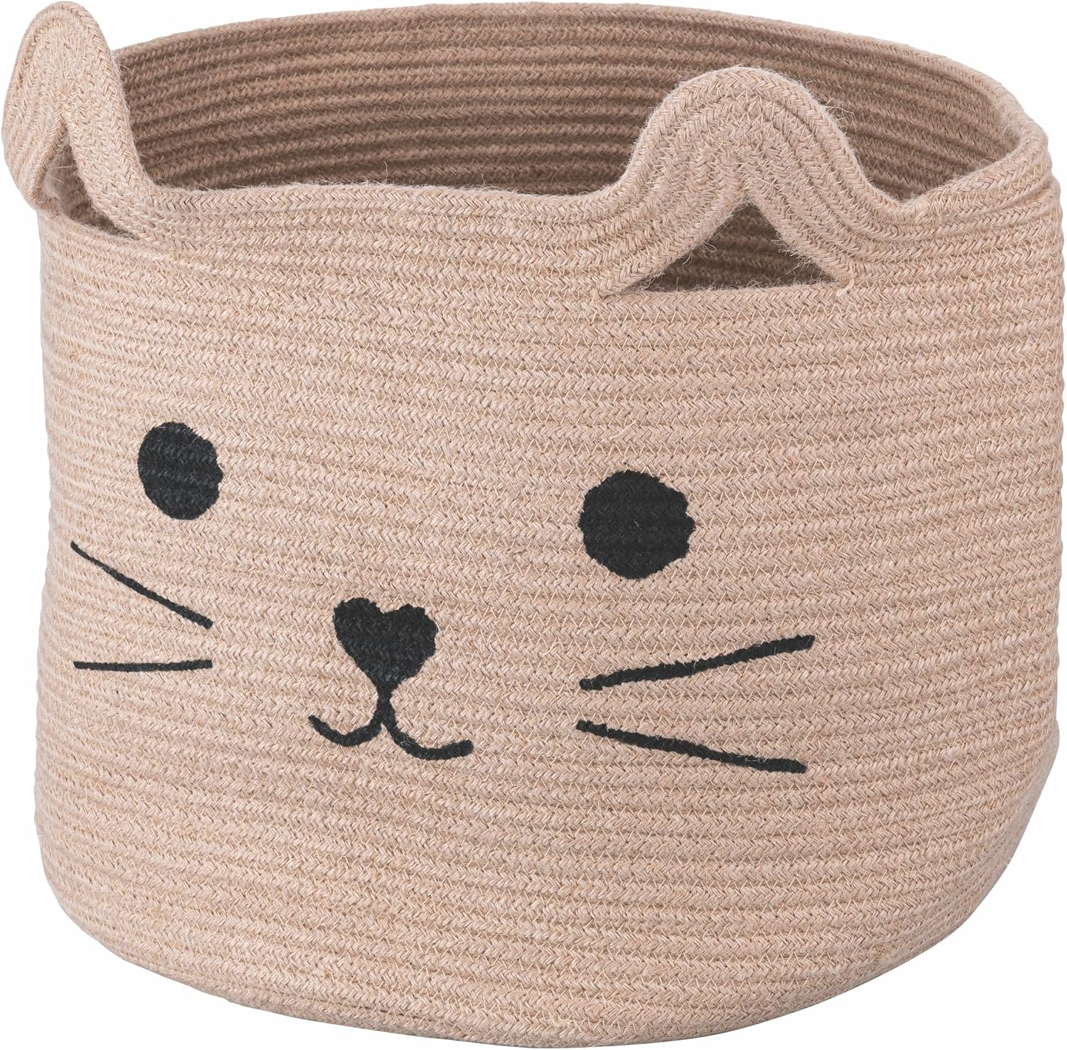 Villa D'Este Home Tivoli Natural Jute Storage Basket Cat Design image number 3