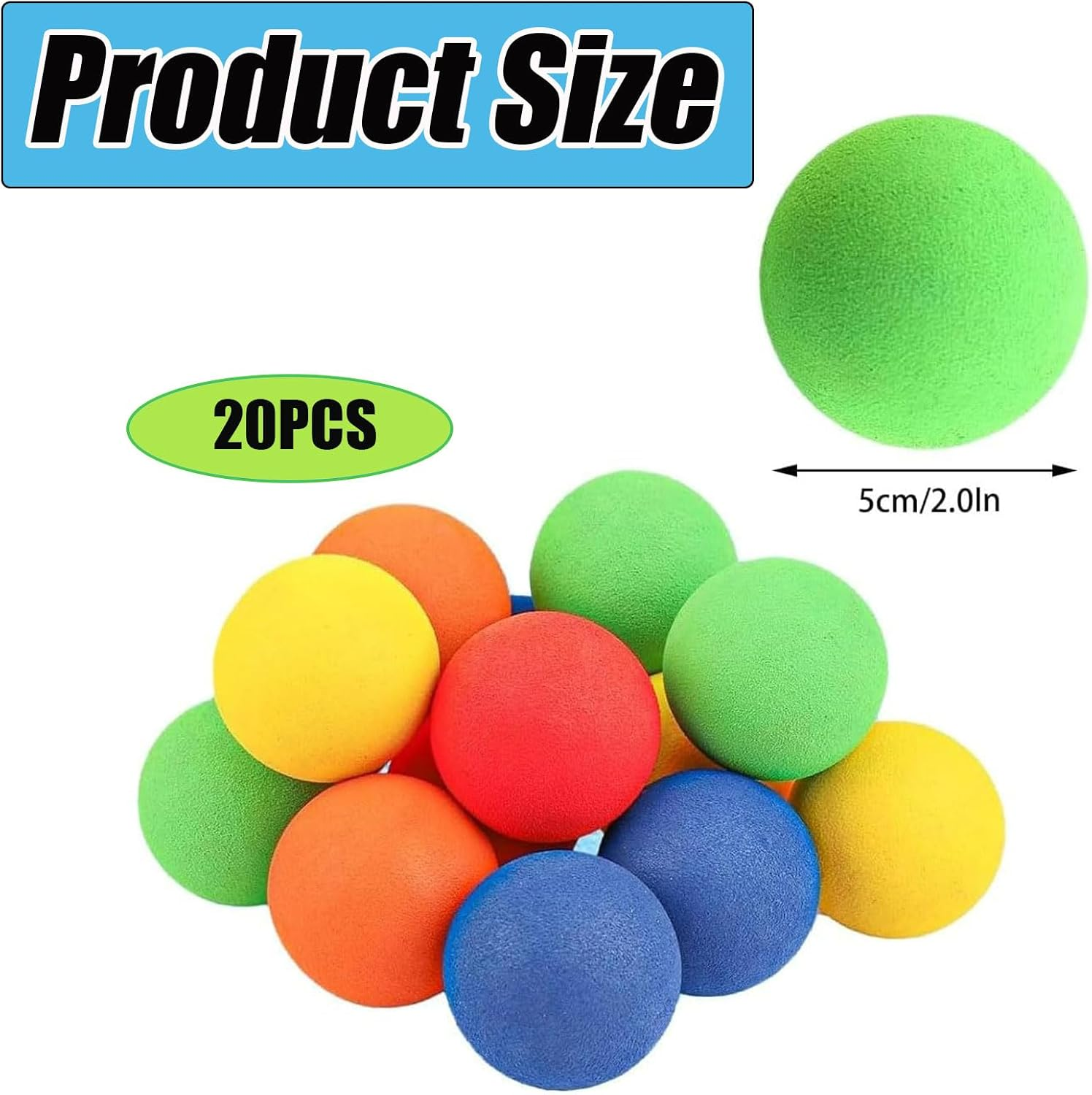 MYTOAU 20Pcs Foam Mini Hockey Balls for Kids Indoor Training, Indoor Hockey Training Floor Balls,2 Inch Colorful Soft Foam Balls,Soft Practice Ball,Soft Balls for Mini Stick Nets Party image number 4