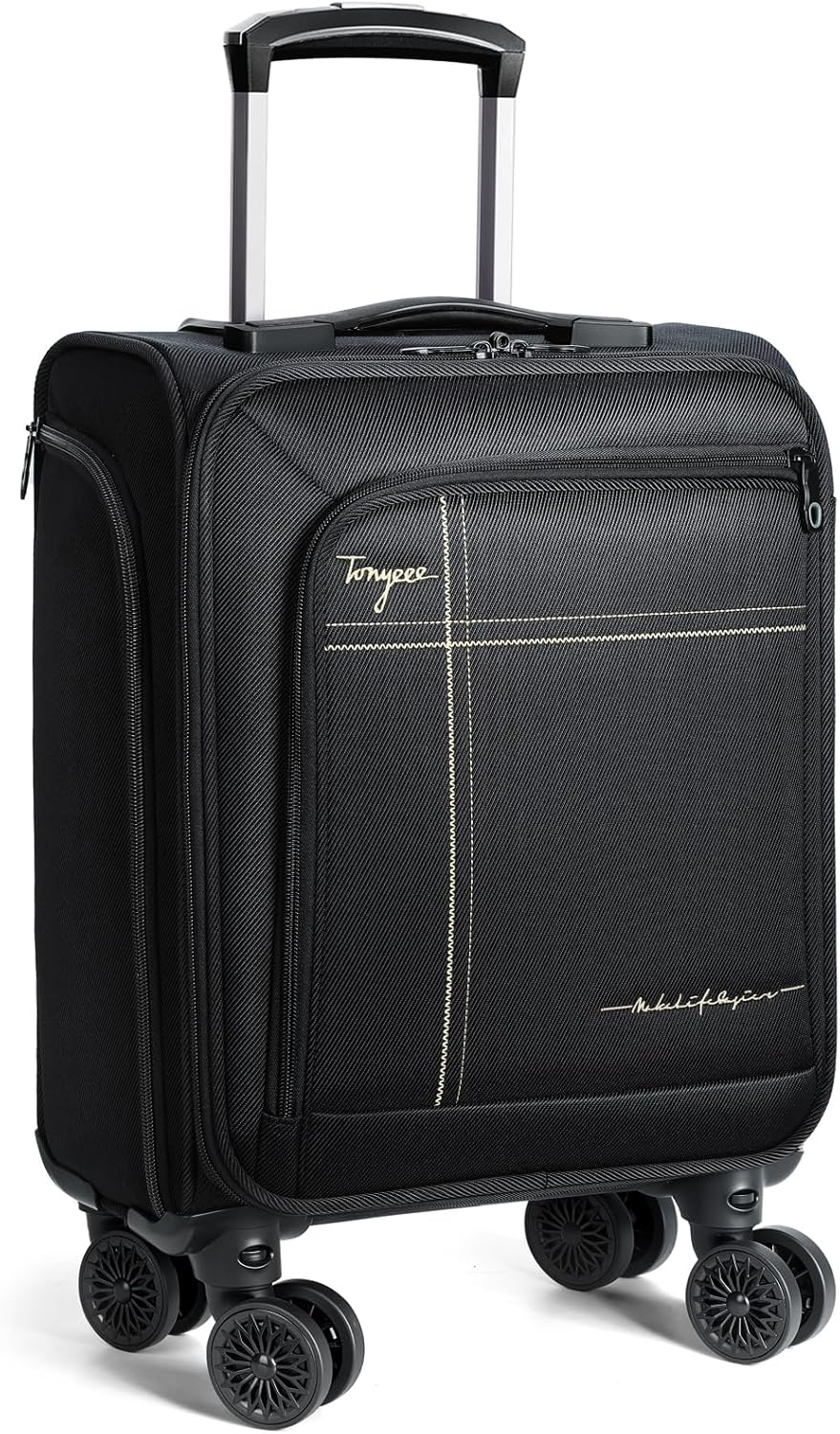 Tonyeee 17 Inch Underseat Carry on Luggage with Removable Wheels, Blue, 17 Inch_Underseat, Underseat Carry on Luggage with Removable Wheels