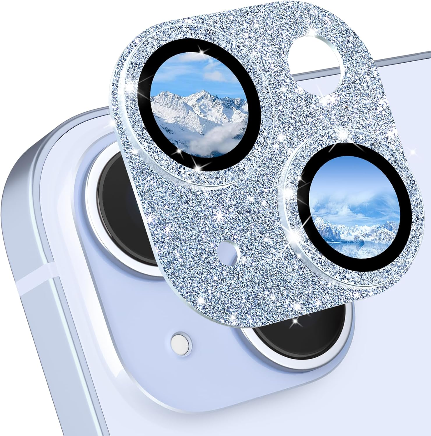 Cloudvalley for Iphone 15/ Iphone 15 plus Camera Lens Protector, HD Tempered Metal Matte Glass Anti-Scratch, Case Friendly Full Screen Cover Film Accessories, Glitterpink