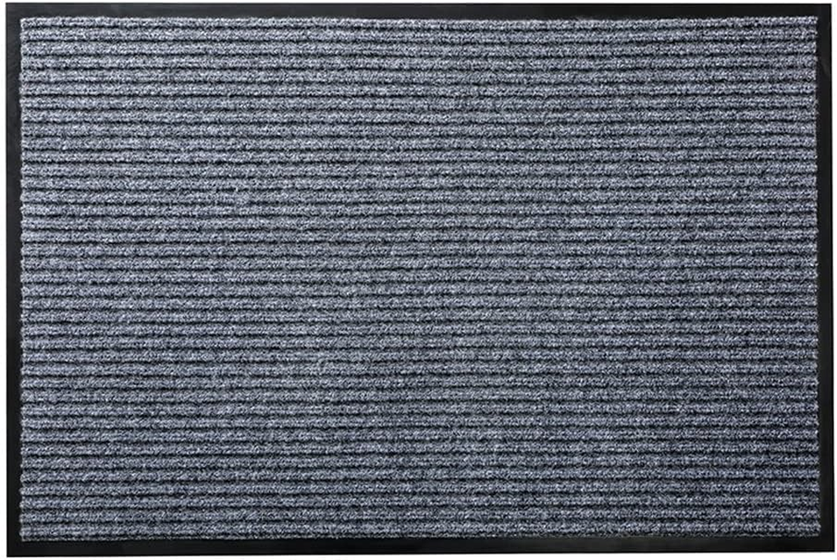 Mcomco Outdoor Indoor Entrance Doormat, Grey Floor Mats with Shoe Scraper and Rubber Backing, All Weather Door Mats for High Traffic Areas, Durable and Easy to Clean (60Cm*90Cm)