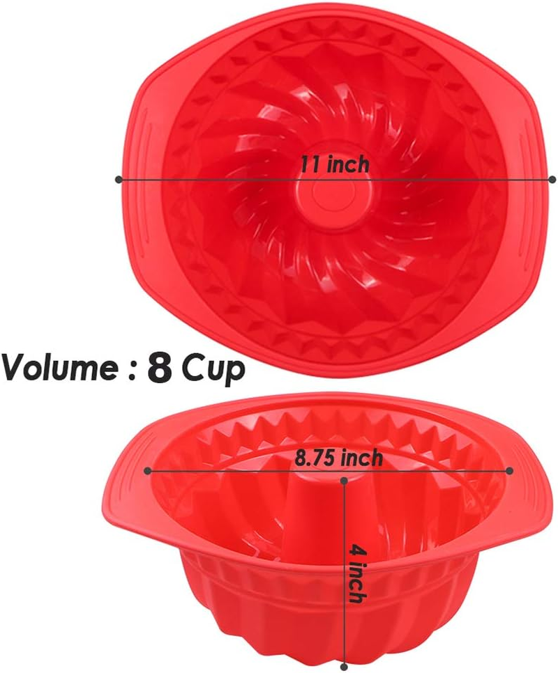 Webake Silicone Fluted Bundt Cake Baking Pan Nonstick Cake Baking Mold Bakeware Fda-Approved image number 1