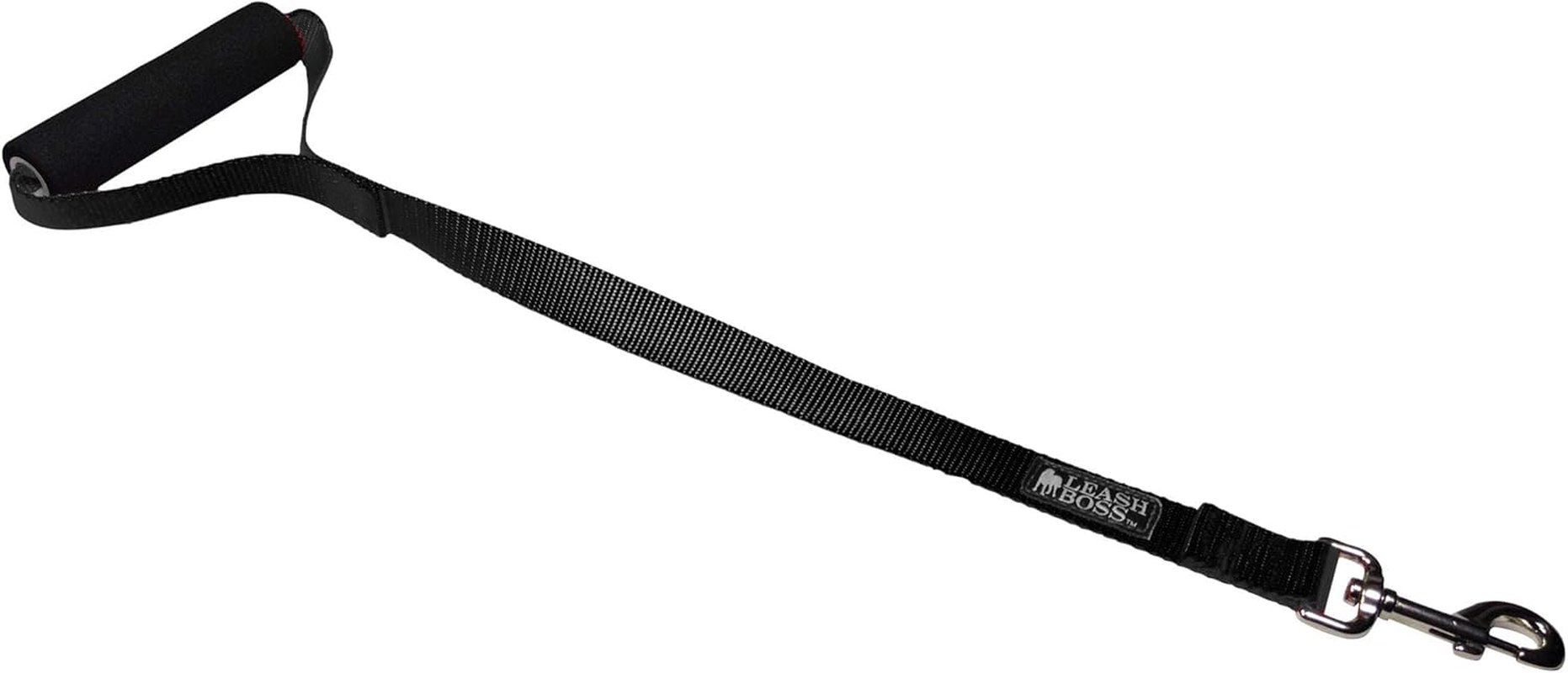 Leashboss Traffic Handler - 12 Inch - Short Dog Leash for Large Dogs with Padded Handle - Made in the USA (12 In, Black)