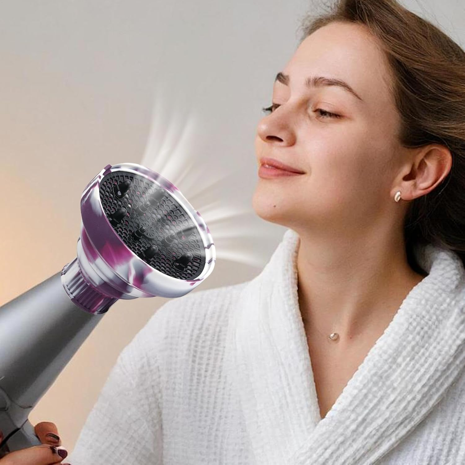 CARRORABI 2PCS Foldable Hair Dryer Diffuser - Silicone Adjustable Hair Diffuser, Hair Dryer Diffuser - Portable Hair Dryer Accessories Professional Diffuser Attachment for Travel image number 4