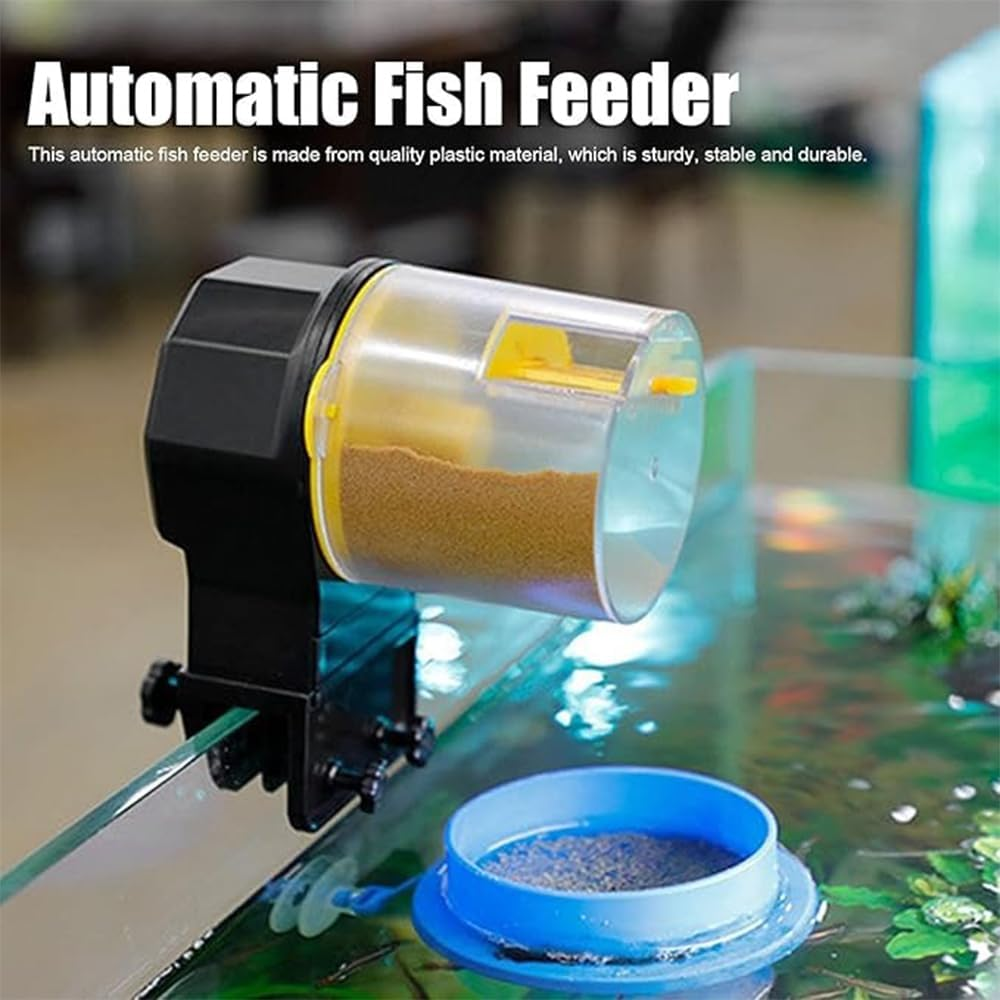 2Pcs Automatic Fish Feeder Timer, Intelligent Vacation Timer Fish Feeder for Turtle Goldfish, Silent Design, Timed and Quantified, Keeps Food Dry Fish Food Dispenser, Suitable for Various Feeds image number 1