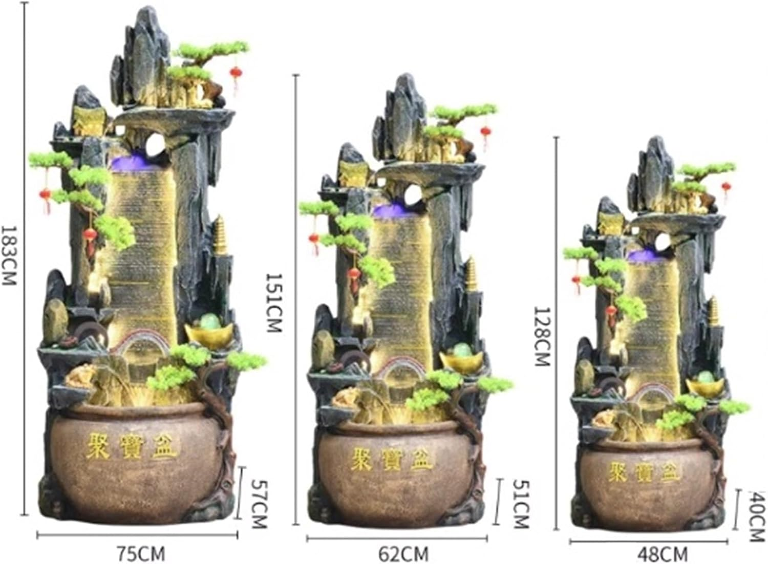 Outdoor Fountain Rockery Water Decoration, Living Room Courtyard Circulation Fountain Landscape, Office Fish Tank(M) image number 2