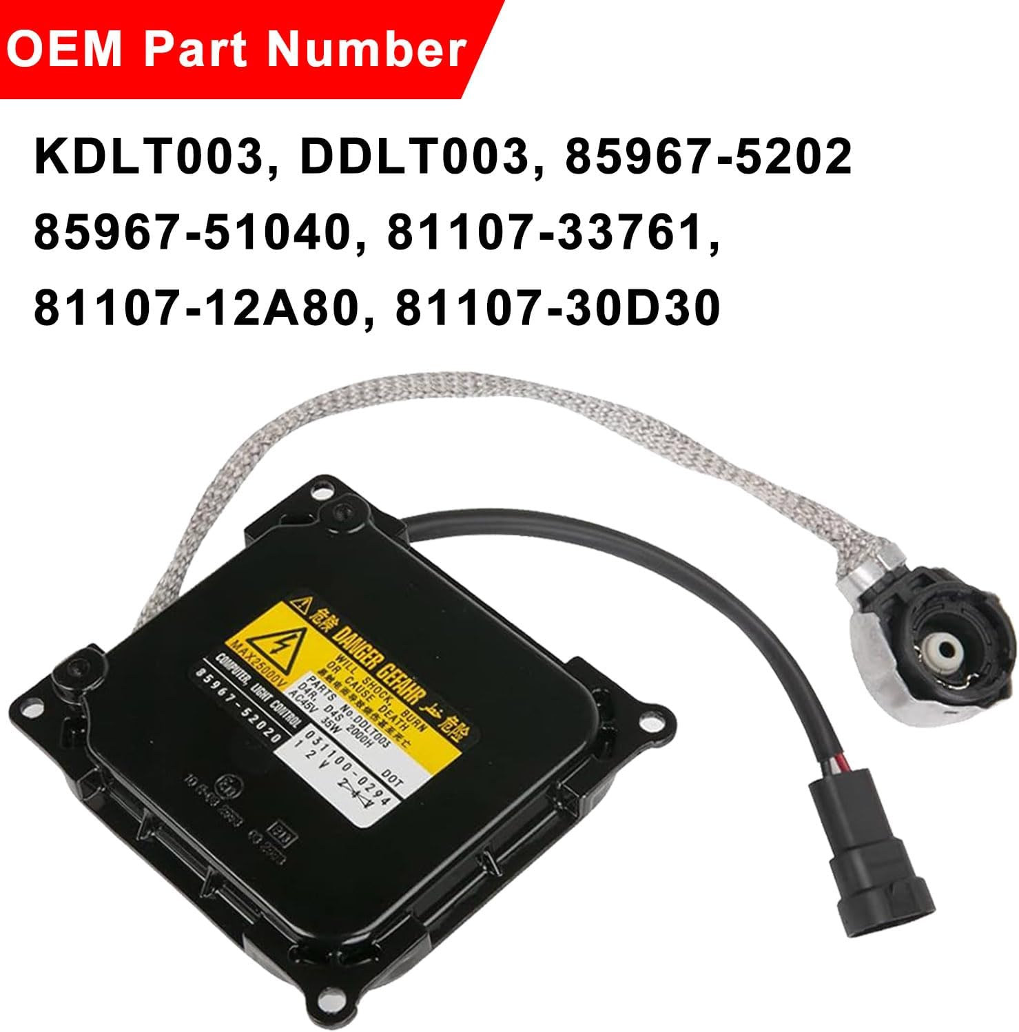 RUNEWAX HID Headlight Ballast for Toyota Prius Avalon Venza Solara IS250 GS300 GS350 GS430 GS460 LS460 RX350 ES350 Replacement DDLT003 KDLT003 85967-52020 85967-24010 85967-53040 image number 3