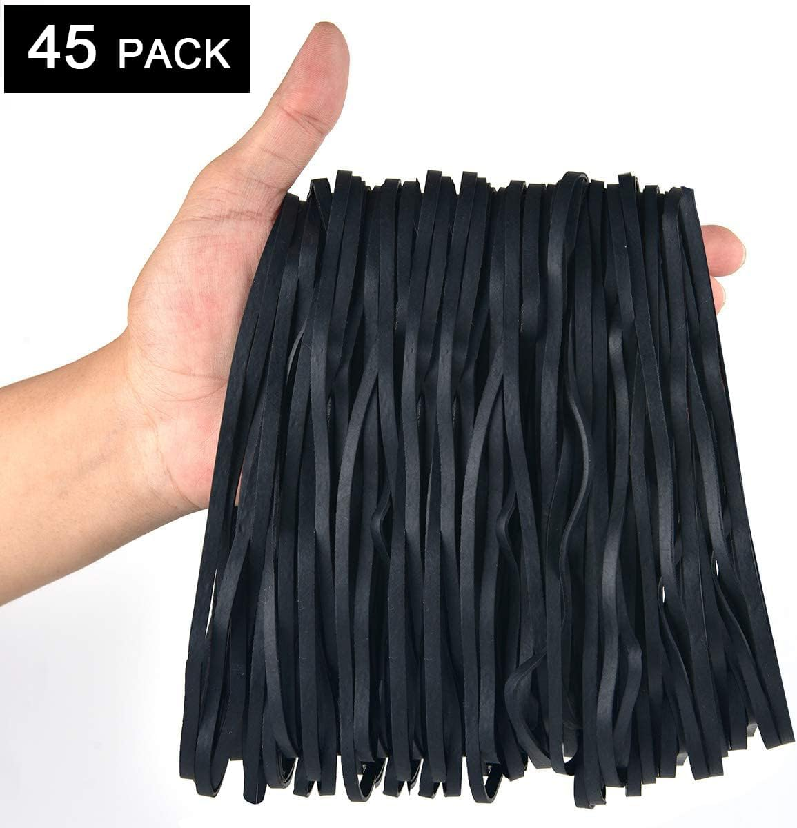 Rubber Bands Black Garbage Can Bands Elastic Large 200Mm 45Pcs Trash Cans Elastics Bands for Office Supplies Home image number 1