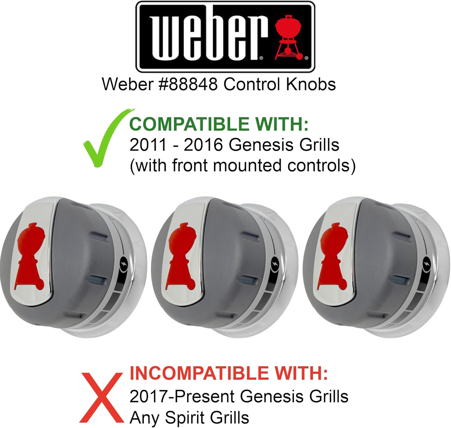 Weber 88848 Gas Grill Burner Knobs image number 1