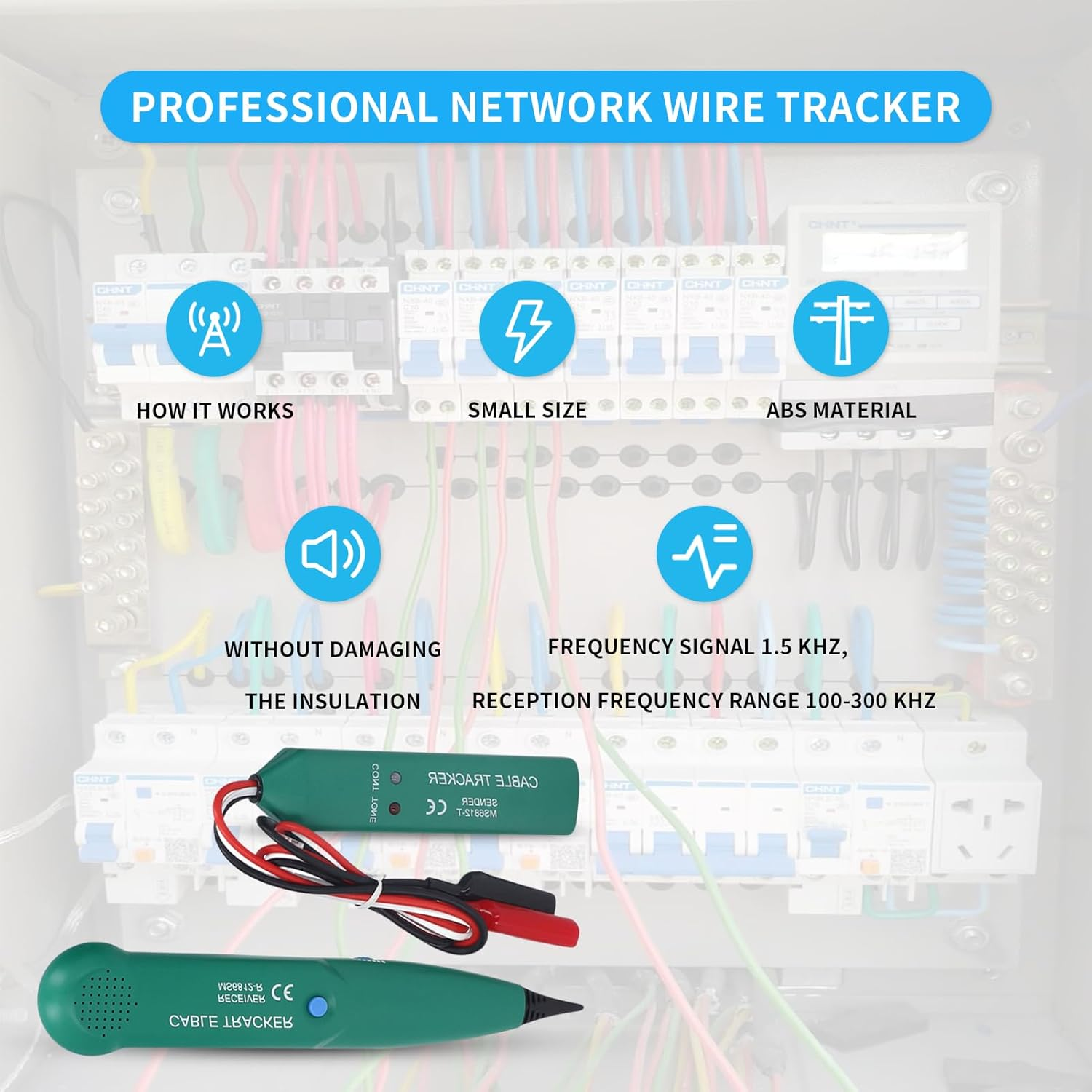Cable Tracker, Professional Network Wire Tracker, Ethernet Tracker, Telephone Tone Generator, Circuit Breaker Finder, Electric, Automotive Wire Tracker Used to Detect and Identify and Inspect Cables. image number 3