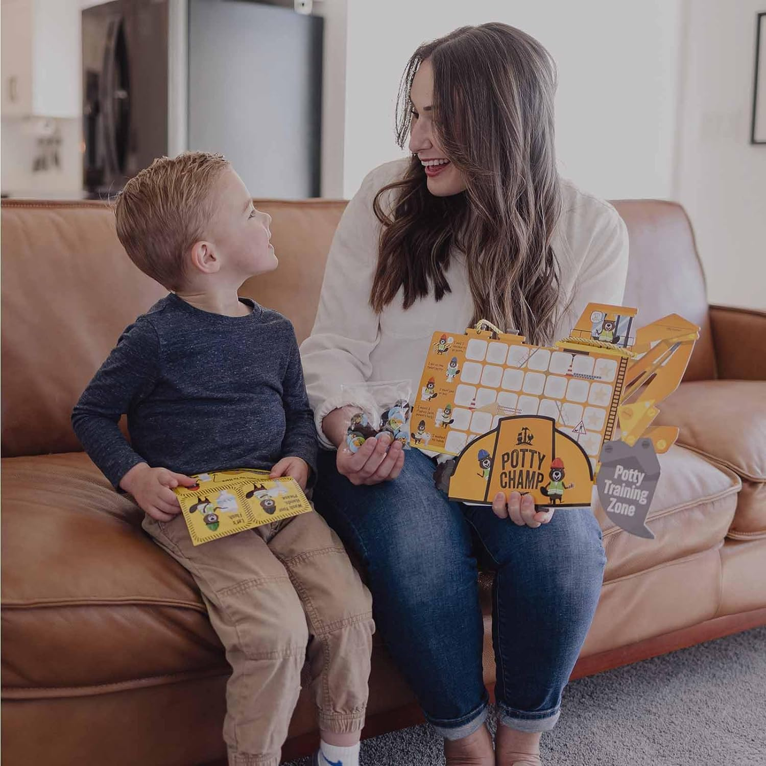 Potty Training Chart with 35 Stickers, 3 Reminder Stickers and Crown for Toddlers Boys and Girls - Potty Training Rewards for Kids - Tractor image number 4