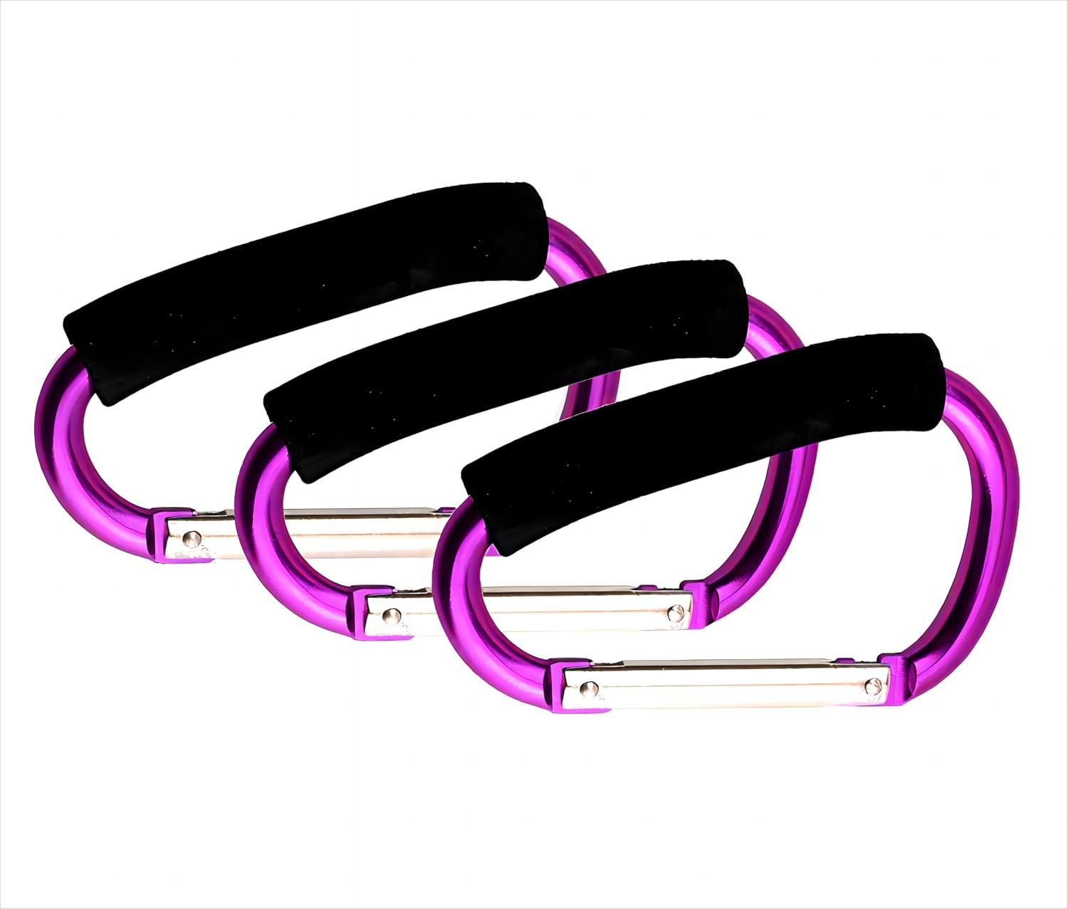 Noneea 3PCS Stroller Hooks Large Carabiner Clip - Carabiner Large, Baby Stroller Hooks for Hanging Bags, Stroller Accessories(Blue)