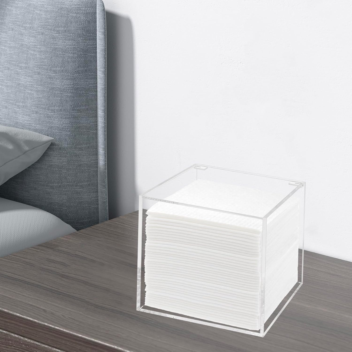 DELIPPLY Face Towelettes Disposable Holder, Disposable Face Towel Container Acrylic, Facial Towels Storage Box, Clear image number 4