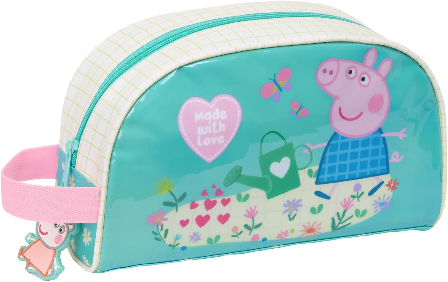 Peppa Pig Pretty Flowers Large Toiletry Bag for Children, Adaptable to the Carriage, Ideal for Children from 5 to 14 Years, Comfortable and Versatile, Quality and Resilience, 26 X 16 X 9 Cm, Mint image number 1