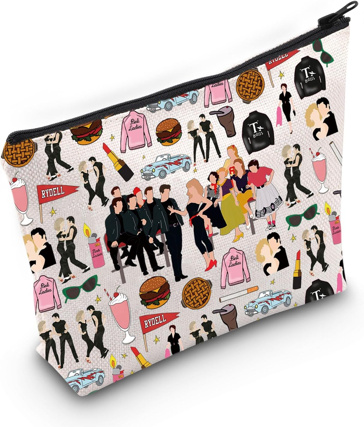 WZMPA Danny & Sandy Travel Makeup Bag Danny & Sandy Inspired Gift Theater Musical Zipper Pouch Bag, RYDELL, Fit