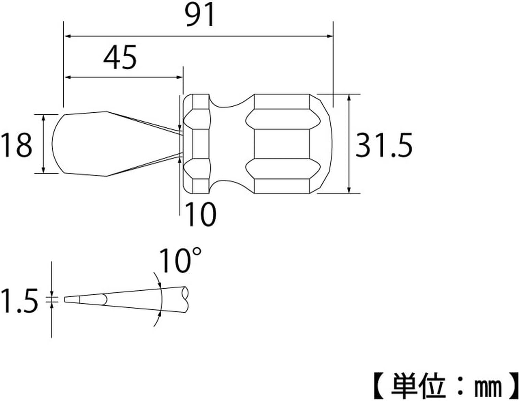 トップ工業(TOP工業) TOP TRD-45 Coin Screwdriver, Stubby Type, Ear-Shaped Tip, Camera Battery, Closed, Tsubamesanjo, Made in Japan image number 2