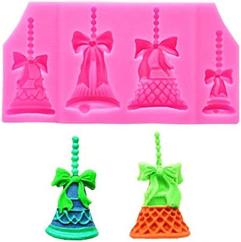 3 PCS Christmas Bell Snowflake Gingerbread Man for DIY Cake Fondant Baking Biscuit 3D Chocolates Hard Candies Drop Glue Decor Silicone Mold Tool image number 3