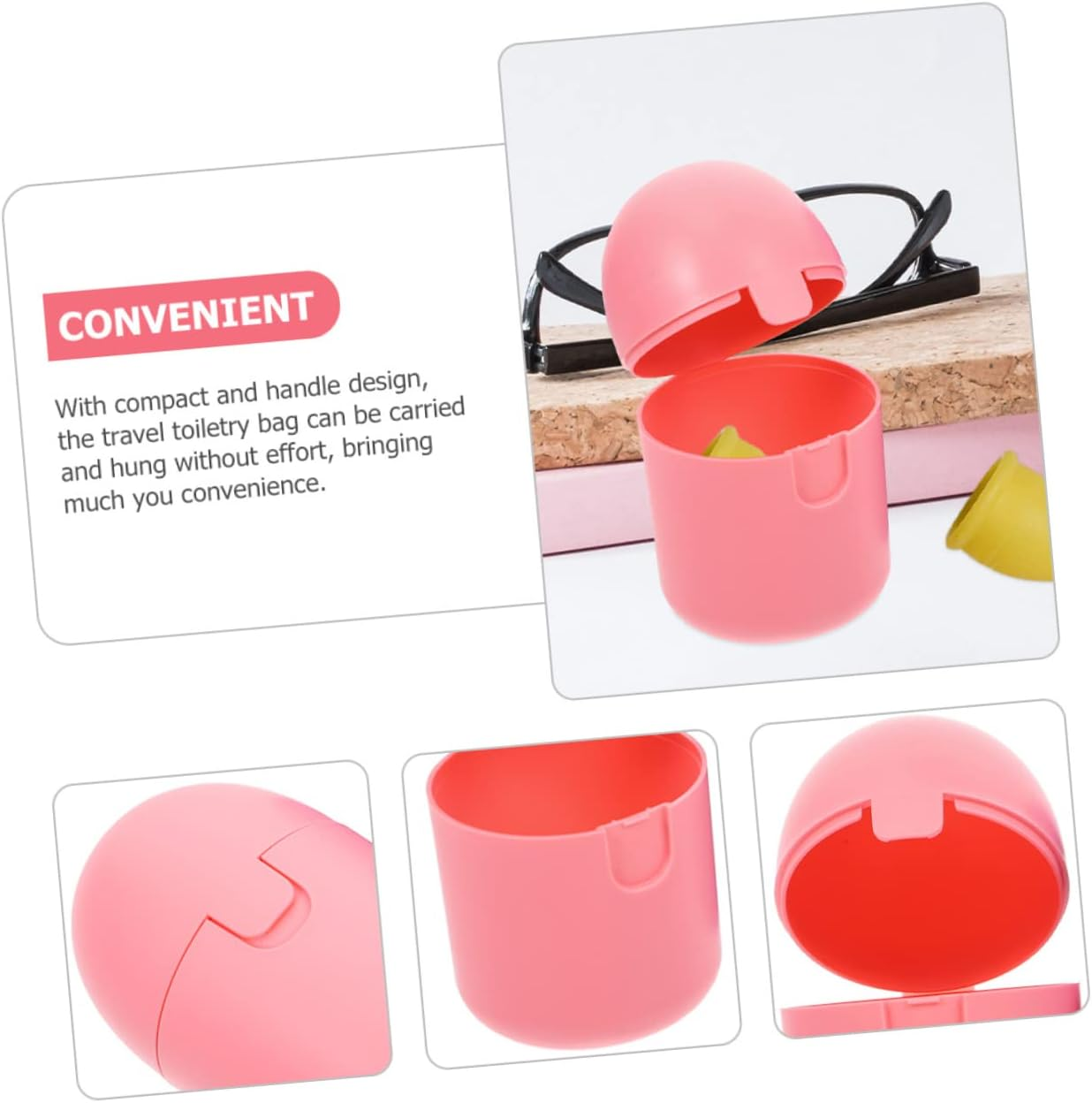 Outanaya 2Pcs Period Box Portable Storage Organizer for Women Microwave-Friendly Holder for Cups Travel Accessory in Pink
