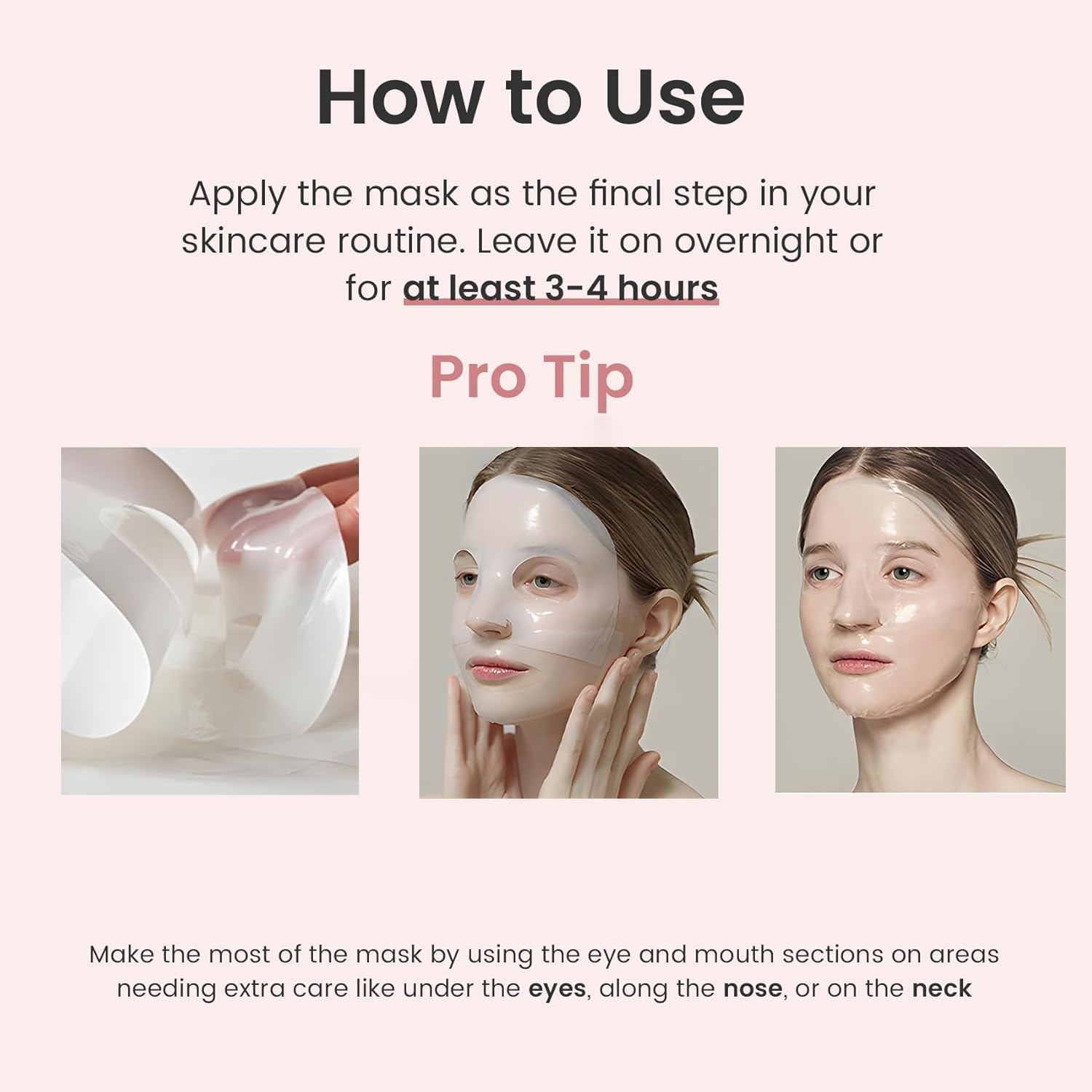 CEELGY 4Pcs Bio Collagen Mask,Hydrating Overnight Hydrogel Mask for All Skin Types, Collagen Night Wrapping Mask, Deep Moisturizing, Pore Minimizing, Firming. 34G X 4Ea image number 5