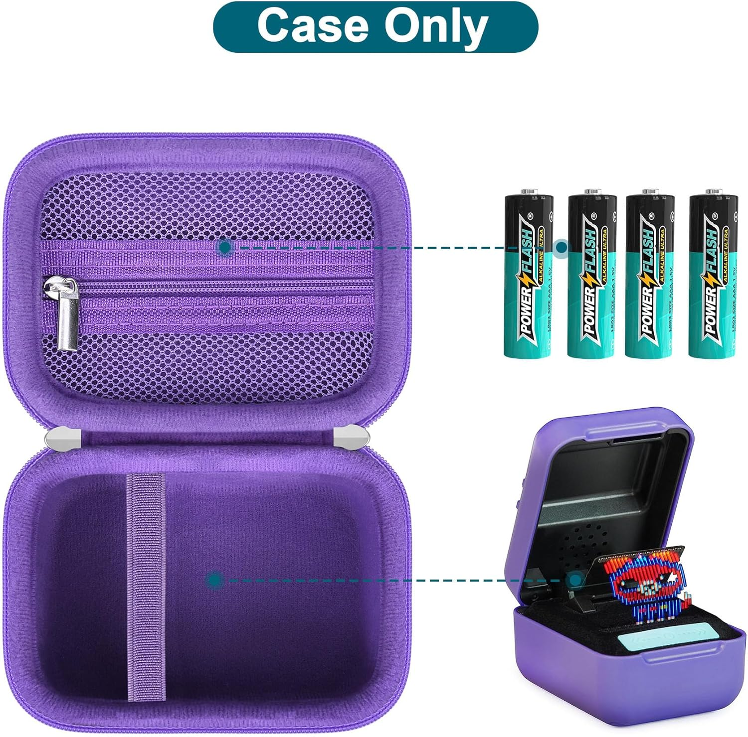 Canboc Hard Carrying Case for Bitzee/Bitzee Disney/Bitzee Magicals Interactive Toy Digital Pet, Virtual Electronic Pets Kids Toys Storage Bag, Purple+Purple (Case Only) image number 6