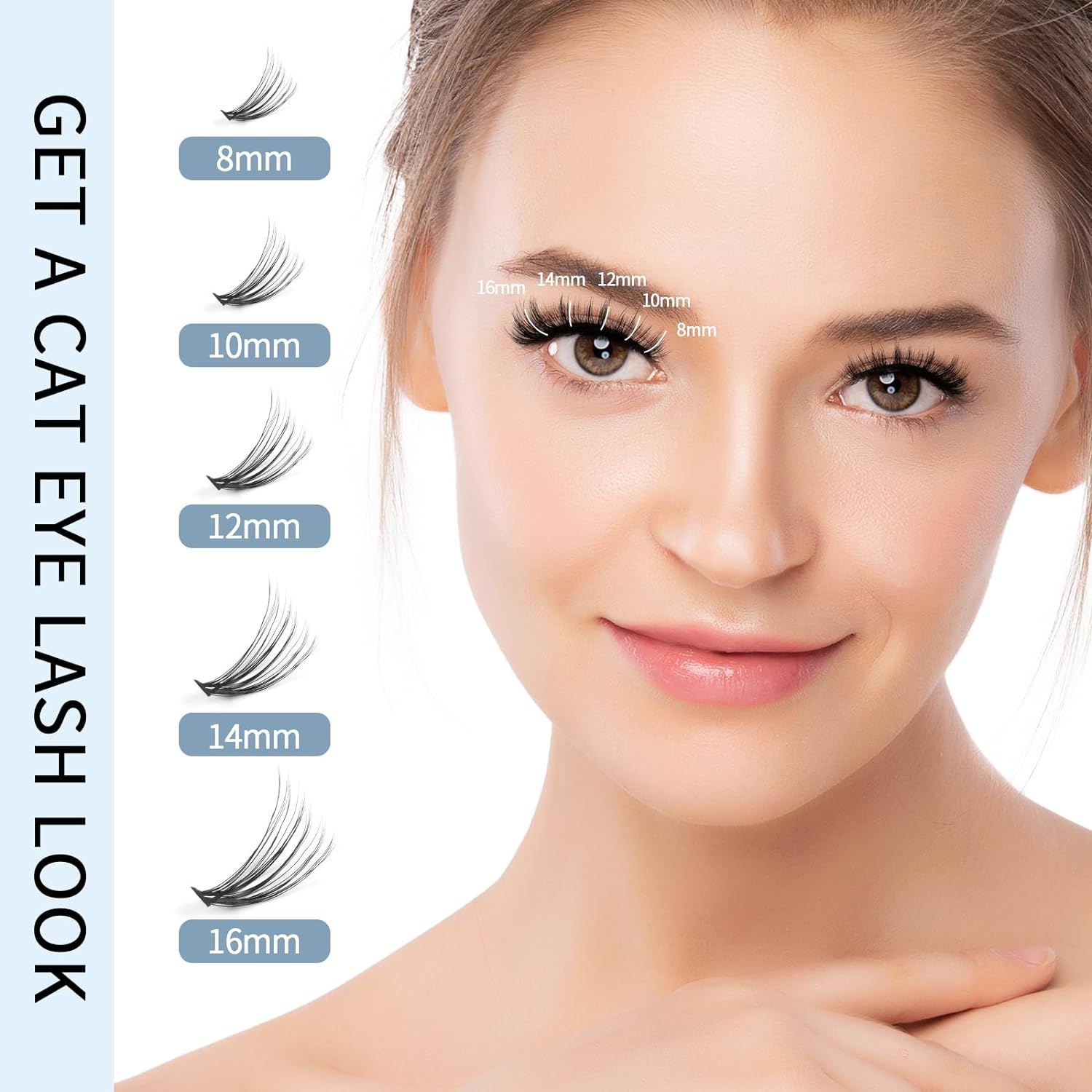 MAGEFY False Eyelashes 240 Bundles 30D Eyelashes 8-16Mm Soft Eyelashes Extension and Fishtail Eyelashes Made at Home