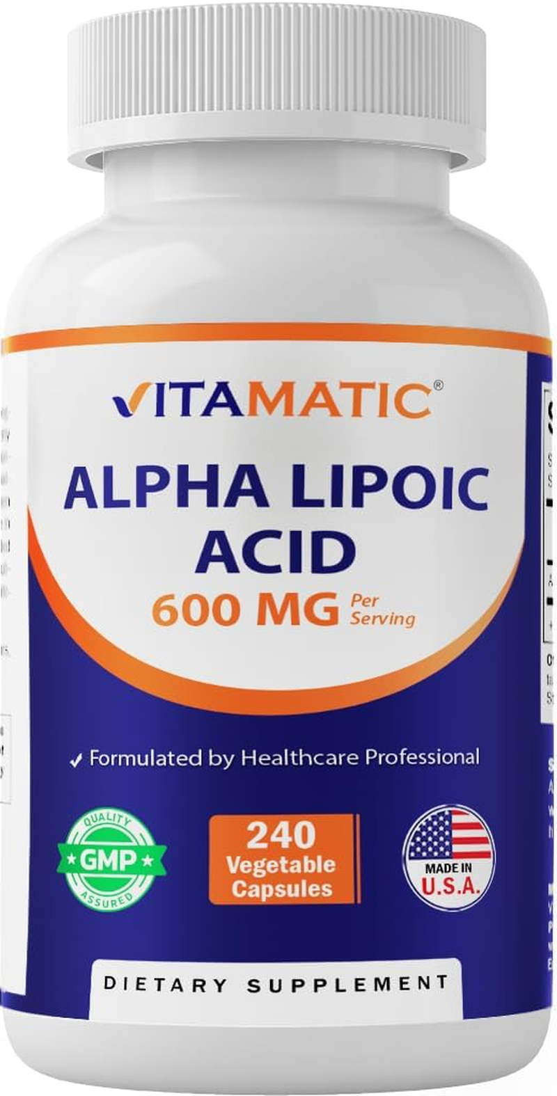 Vitamatic Alpha Lipoic Acid (ALA) 600Mg per Serving - 240 Vegetable Capsules - 120 Servings - Non-Gmo & Gluten Free image number 4
