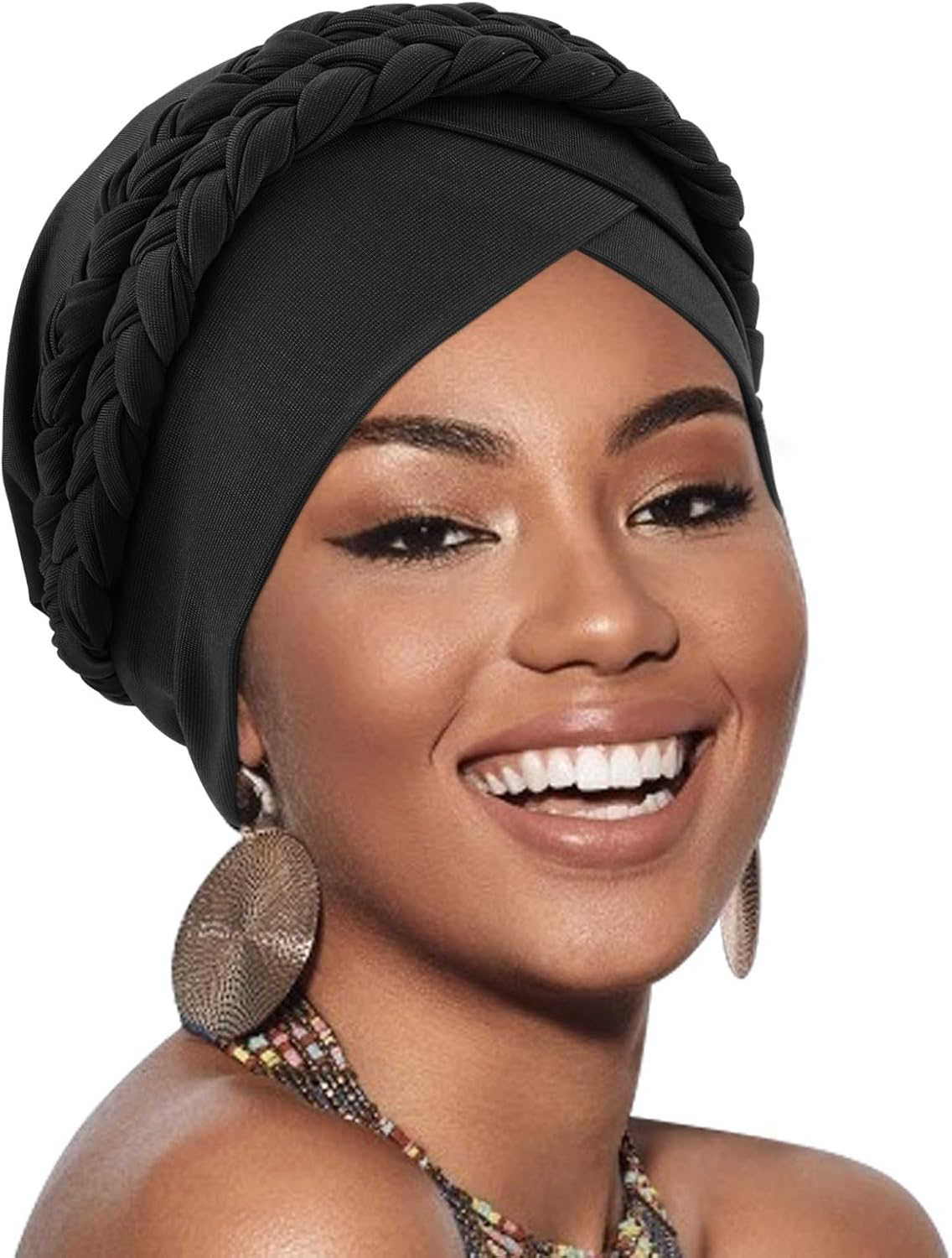 Turbans for Women African Pre-Tied Head Scarf for Women'S Hair Wraps Cover Beanie Cap Cancer Chemo Headwear for Women image number 6