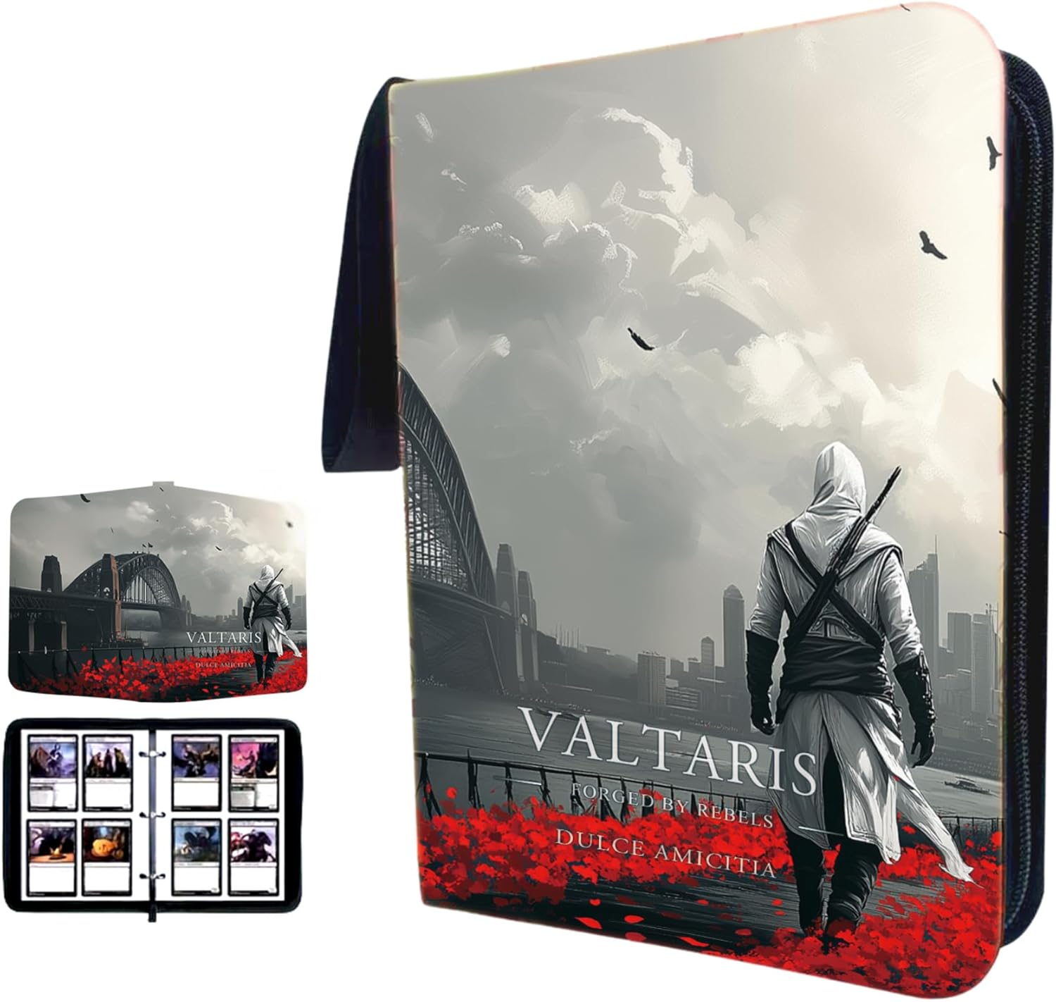 Trading Card Album, 400 Pockets Card Binder with 4-Pocket Sleeves for TCG, Yu-Gi-Oh, Magic the Gathering, and Sports Cards, Durable Card Holder for Collectors (Lighting, 4-Pocket)