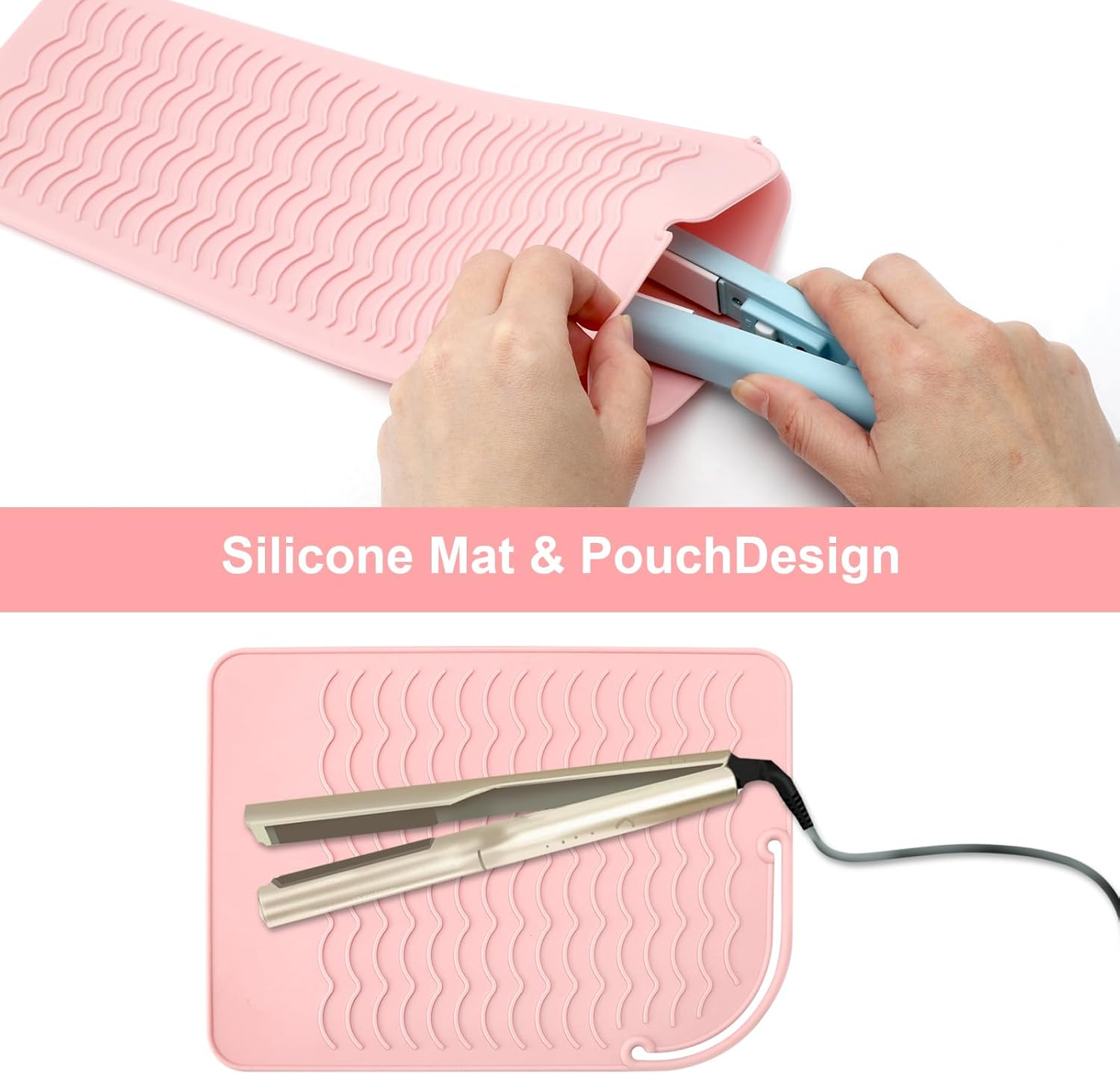 4 Pieces Heat-Resistant Silicone Mat with Hanging Hole Style for Curling Irons, Hair Straighteners, Heat-Resistant Underlay, Straighteners and Hair Styling Tools, Heat Mat, Straighteners, Heat image number 5