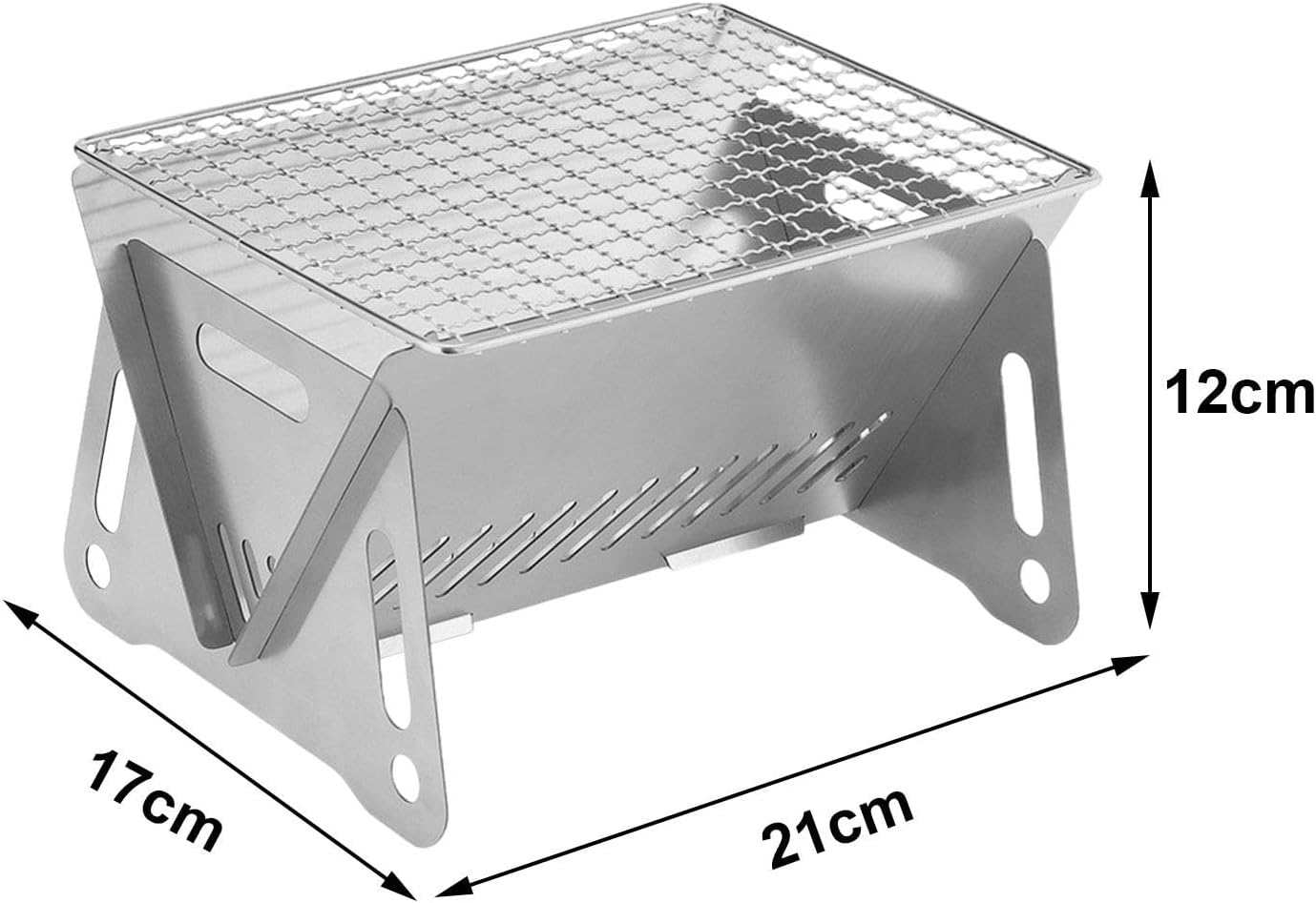 Barbecue Charcoal Grill Wood Burning Grill Stainless Steel Tabletop Camping Stove Folding Grill for Patio Hiking Garden Beach