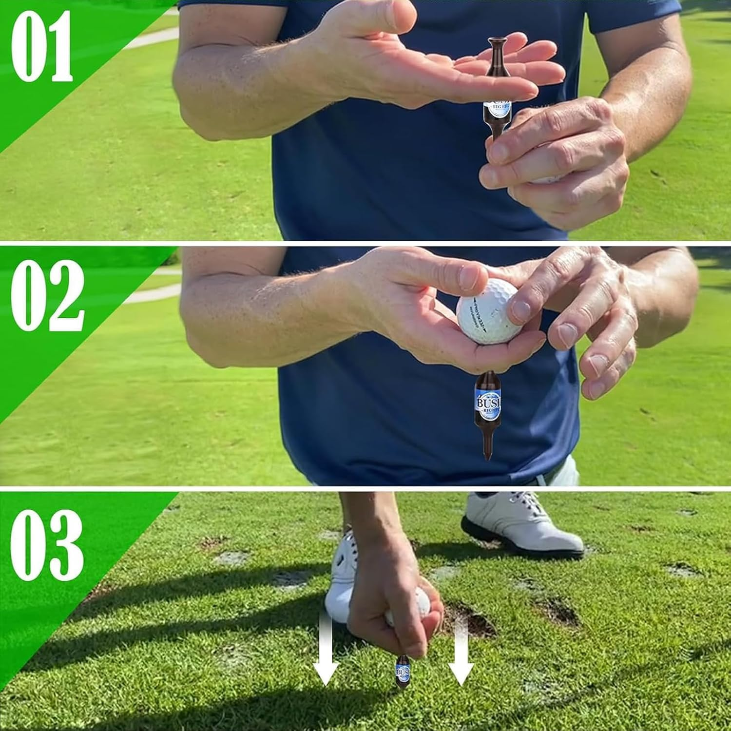 Personalised Golf Tees Mini Beer Bottle Golf Tees 6-Pack - Novelty Golf Accessories with Unique Bottle Design, Durable Plastic Tees for Social Games & Gifts image number 2