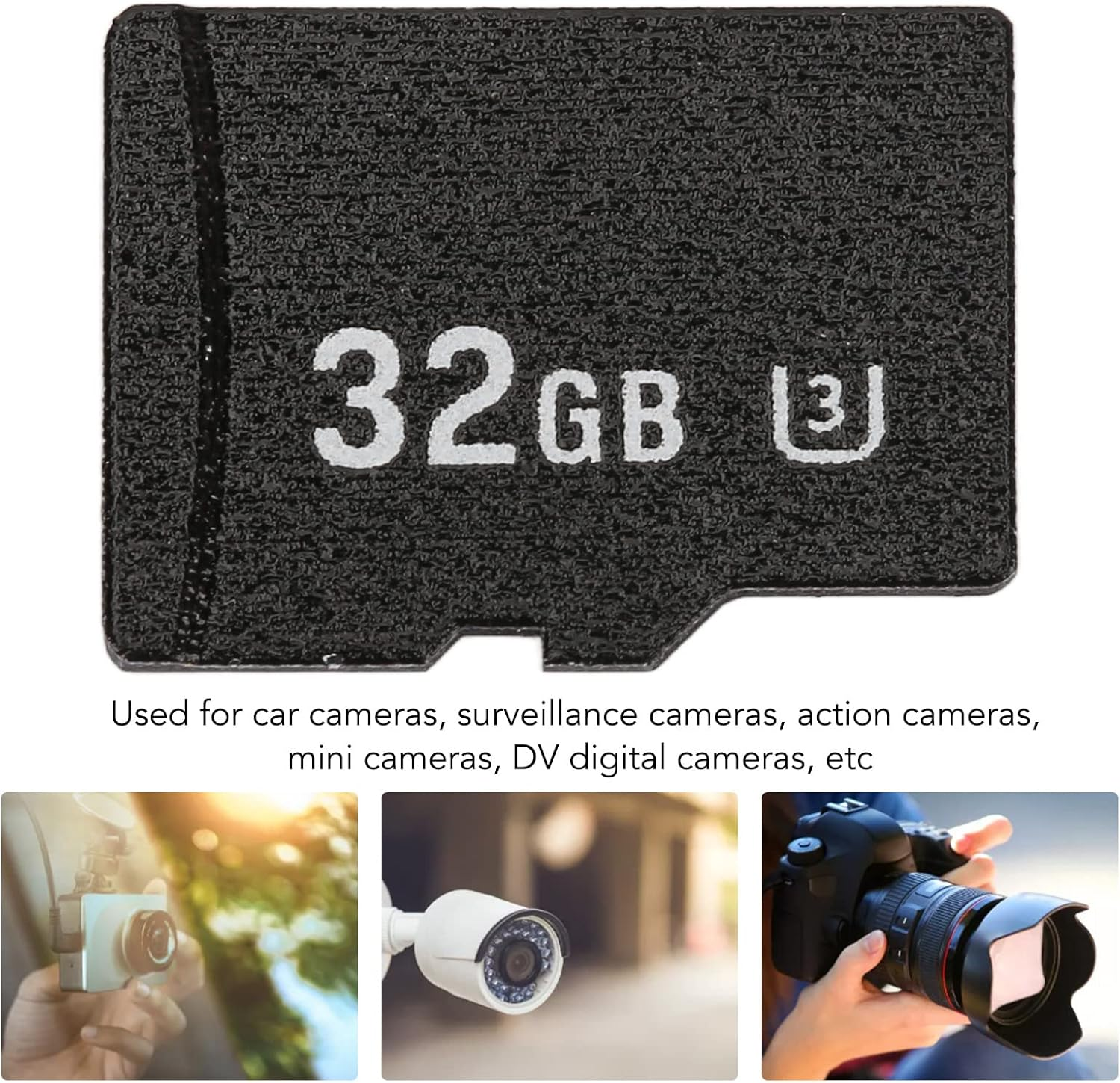 TF Memory Card with Adapter, High Speed Read Speed up to 80MBS, Write Speed up to 30MBS for Car Action Cameras (32GB) image number 1