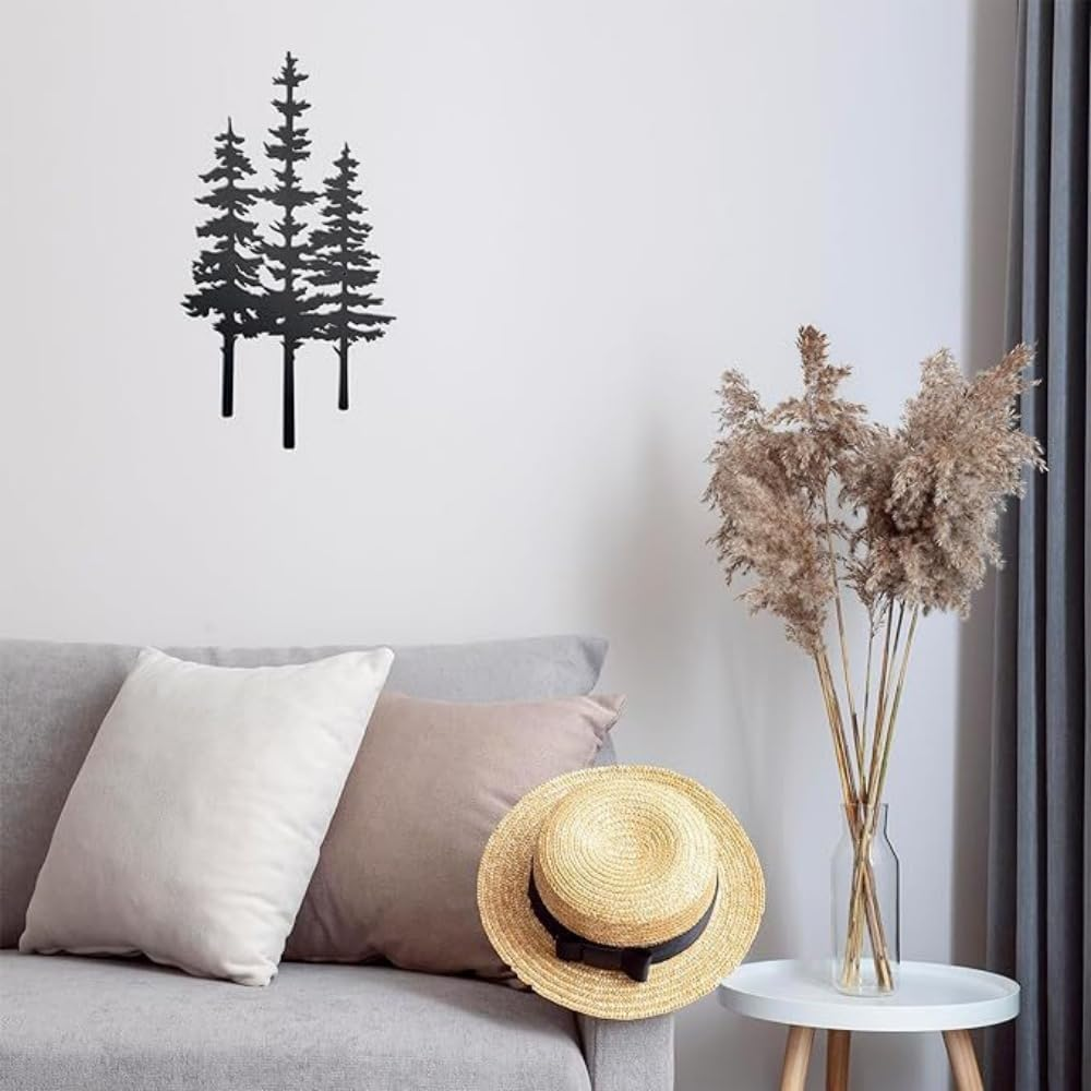 Metal Tree Wall Decor, Cabin Decor, Tree Decor, Rustic Wall Decor for Home Office Farmhouse Indoors and Outdoors Black(Large - 14.96"X8.27") image number 6